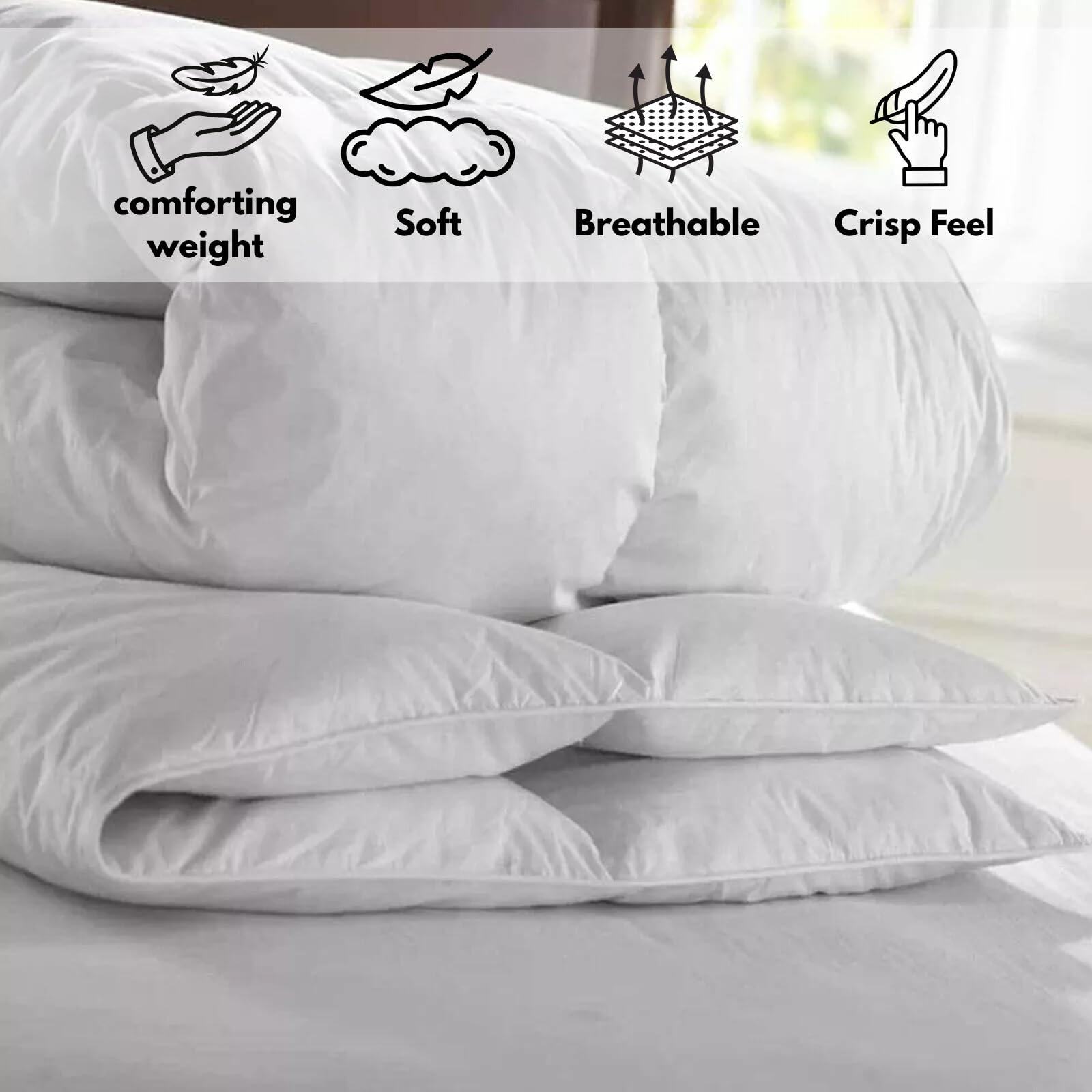 NFK Textile Luxurious Hotel Quality Duvet Quilt, Ultra Warm 13.5 Tog, Duck Feather Filled, Machine Washable