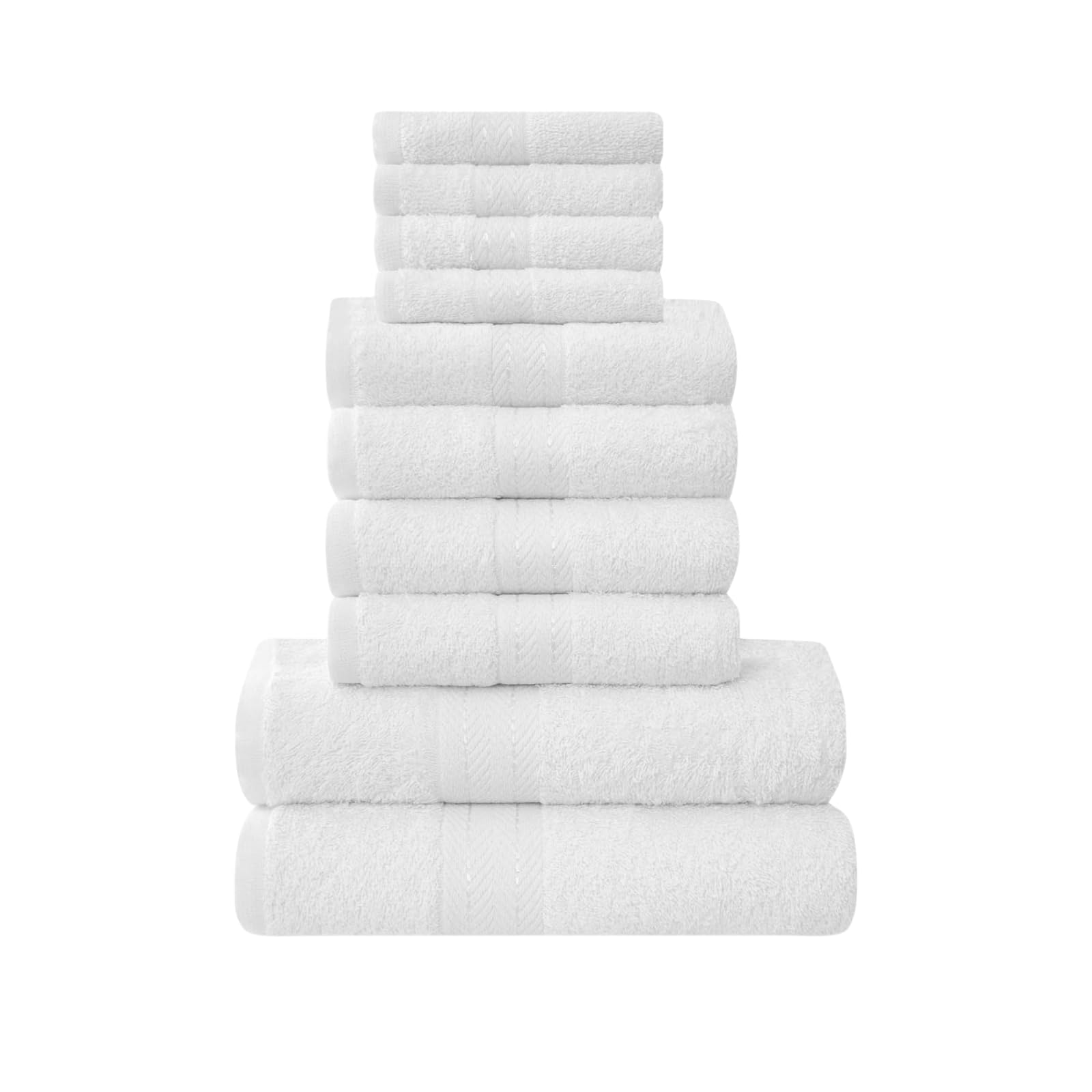 NFK TEXTILE Ultimate Luxury Towel Set - 10 Piece 100% Egyptian Cotton, Soft, Absorbent & Extra Large 4 Face, 4 Hand, 2 Bath Towels