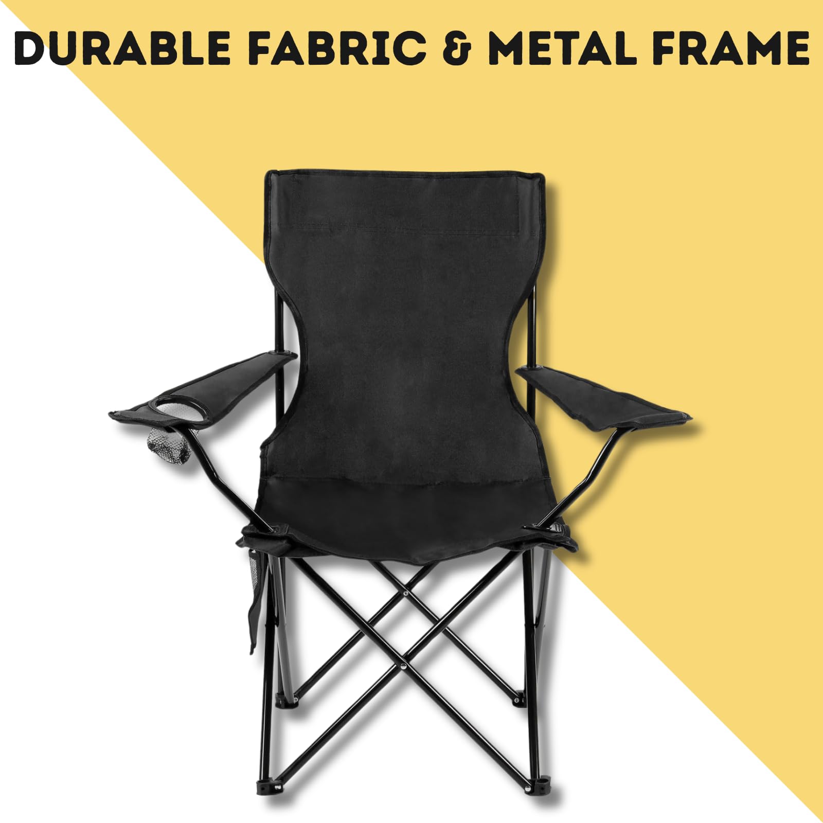 NFK TEXTILE 2 Lightweight Folding Camping Chair - Portable, Cup Holder, Side Pocket, Perfect for Camping, Fishing, Beach, BBQs