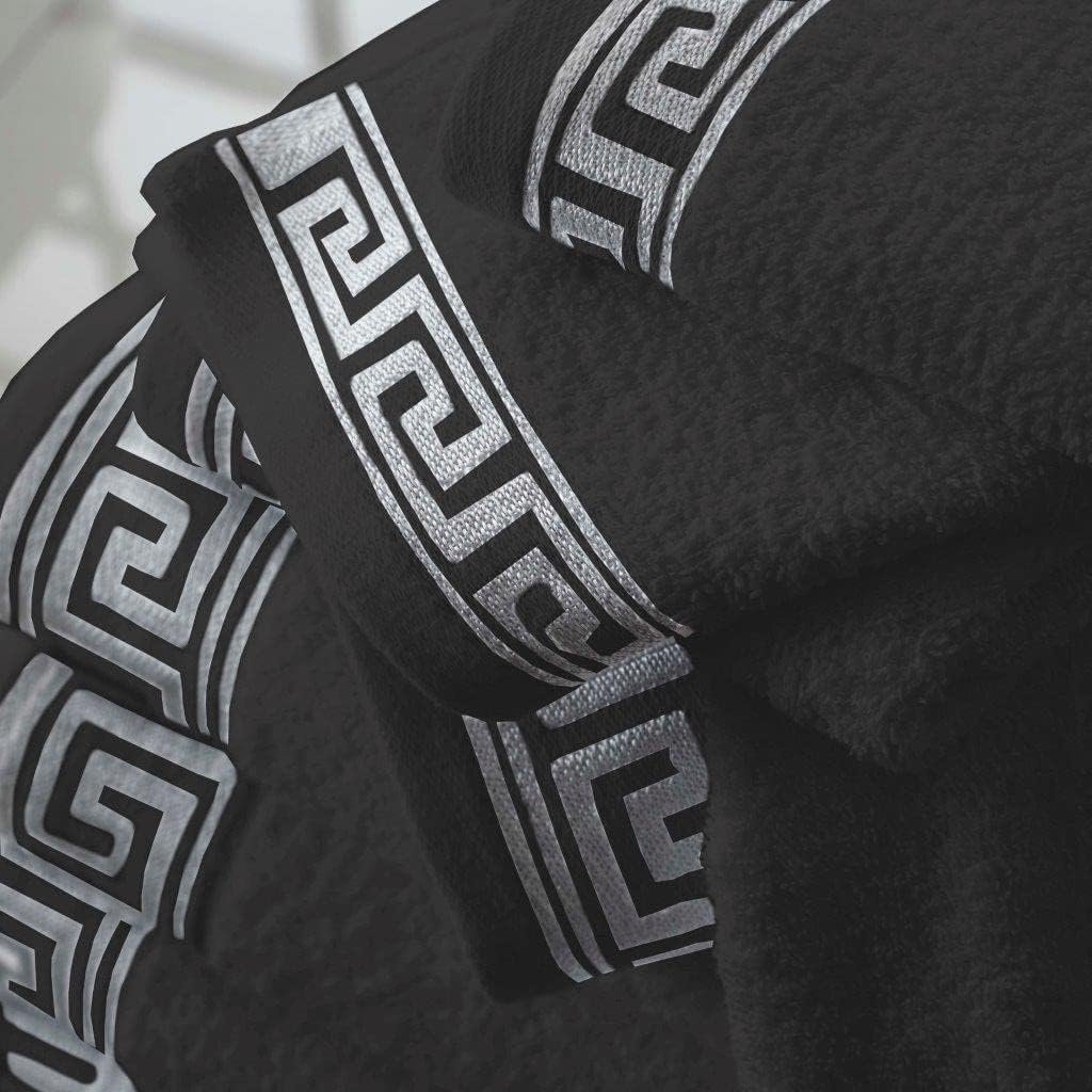 NFK Textile Greek Key Towels Luxury Hotel Quality Embroidered 100% Egyptian Cotton 8 pcs Bale Set & Bath Sheets