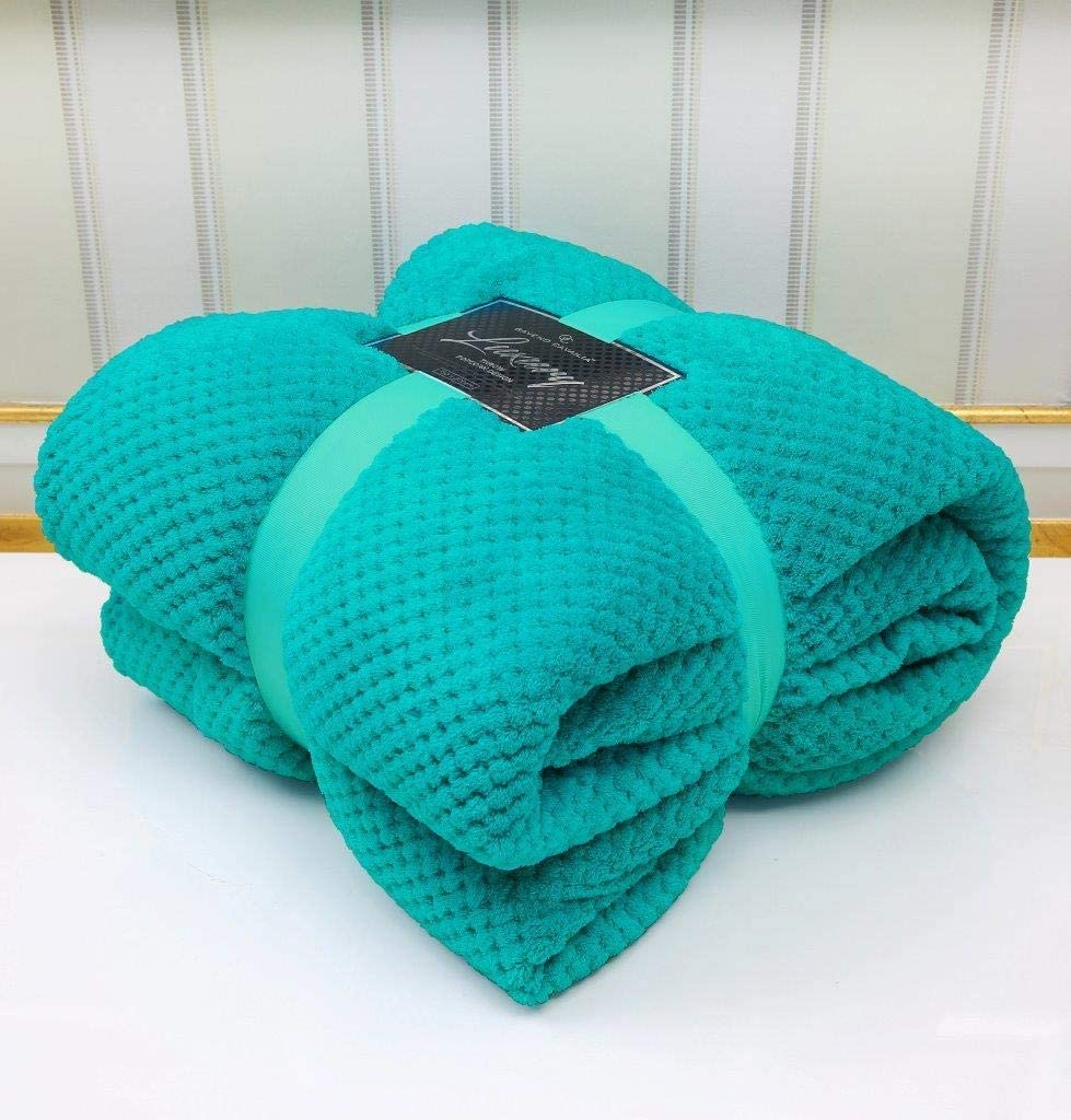 NFK Popcorn Waffle Fleece Throw Blanket
