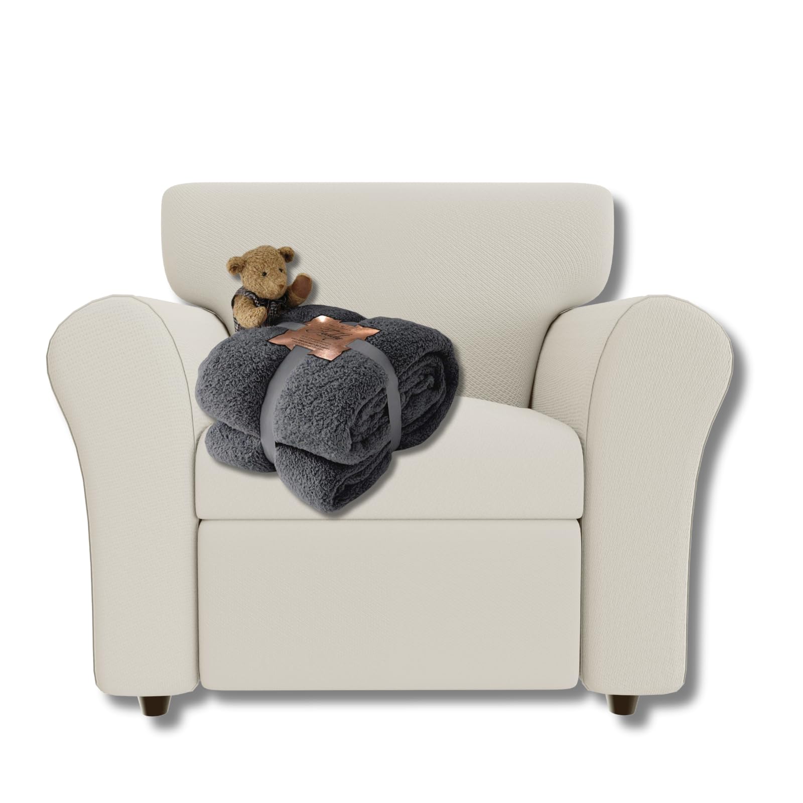 NFK TEXTILE Teddy Bear Blanket - Lightweight Sherpa Fleece 100% Polyester Ultra Plush Snuggle Comfort for Sofa, Settee Premium Soft & Cozy Throw