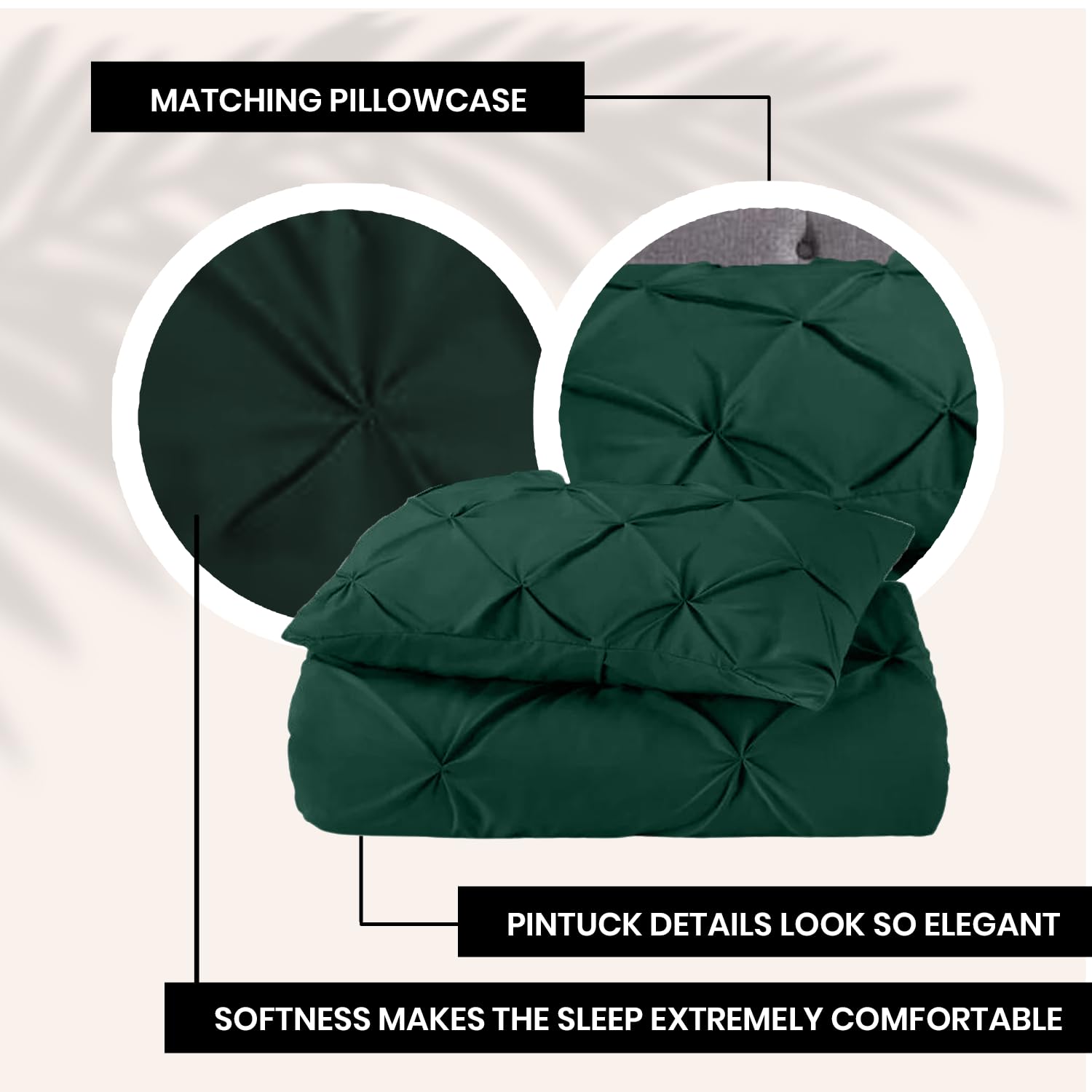 Pintuck Diamond Duvet Cover Set with Matching Pillow Cases 100% Polycotton Geometric Bedding Set Alford Comforter Duvet Quilt Set