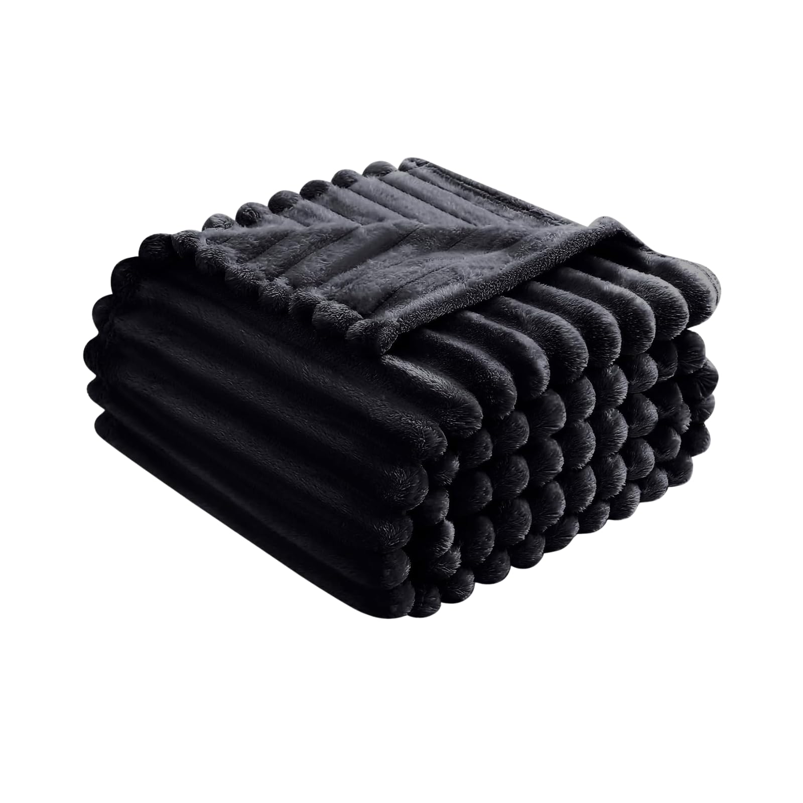 Luxury Chunky Ribbed Throw Blanket - Fluffy Sherpa Fleece, Thermal Warmth & Hypoallergenic - Cozy Extra Large Throws for Sofa, Bed, Couch