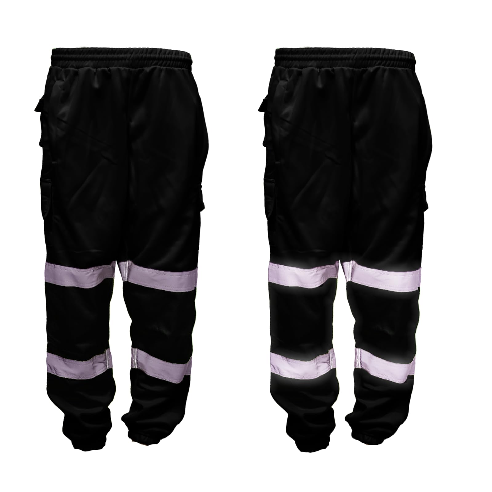 NFK TEXTILE 100% Polyester Hi Viz Mens Work Trousers Mens Safety Reflective Pant Workwear Hi Viz Trouser for Men Work Utility Safety Jogger High Visibility Trouser