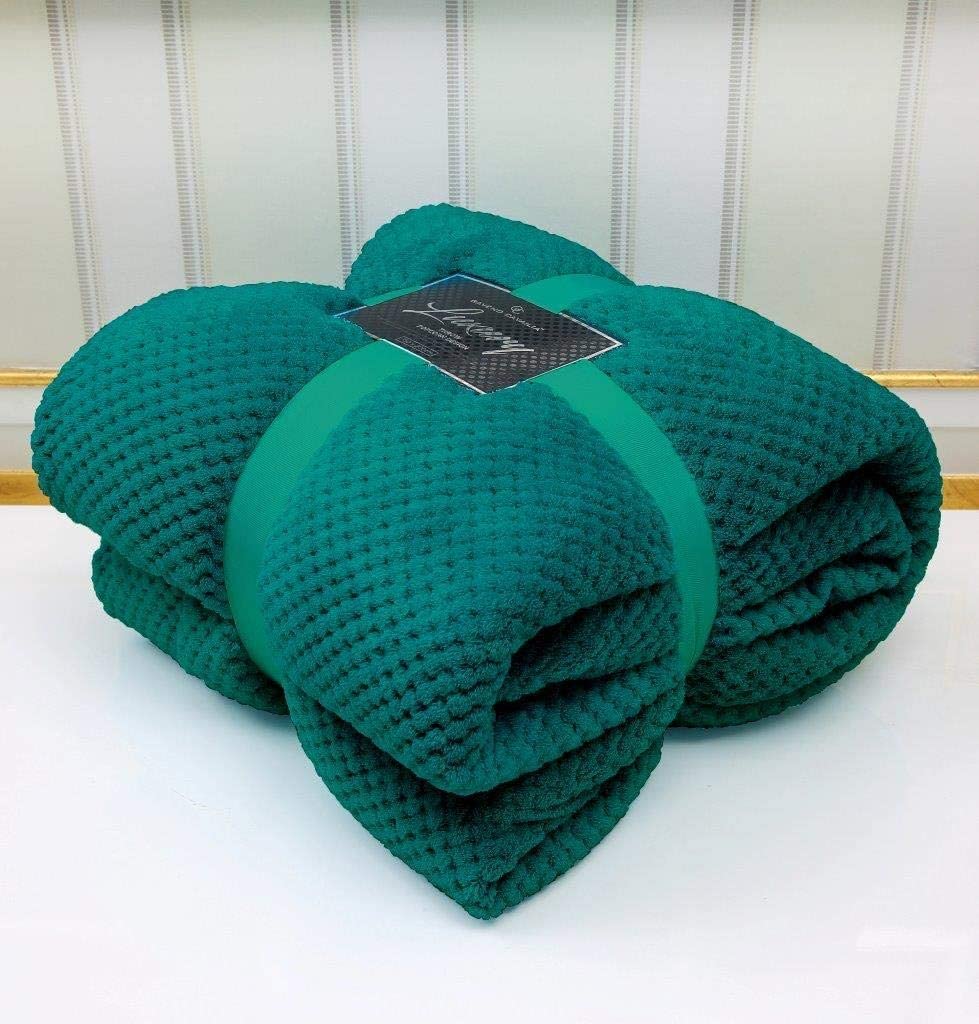 NFK Popcorn Throw Waffle Cloud Style Blanket Soft Warm Cosy Bed And Sofa Fleece Blanket