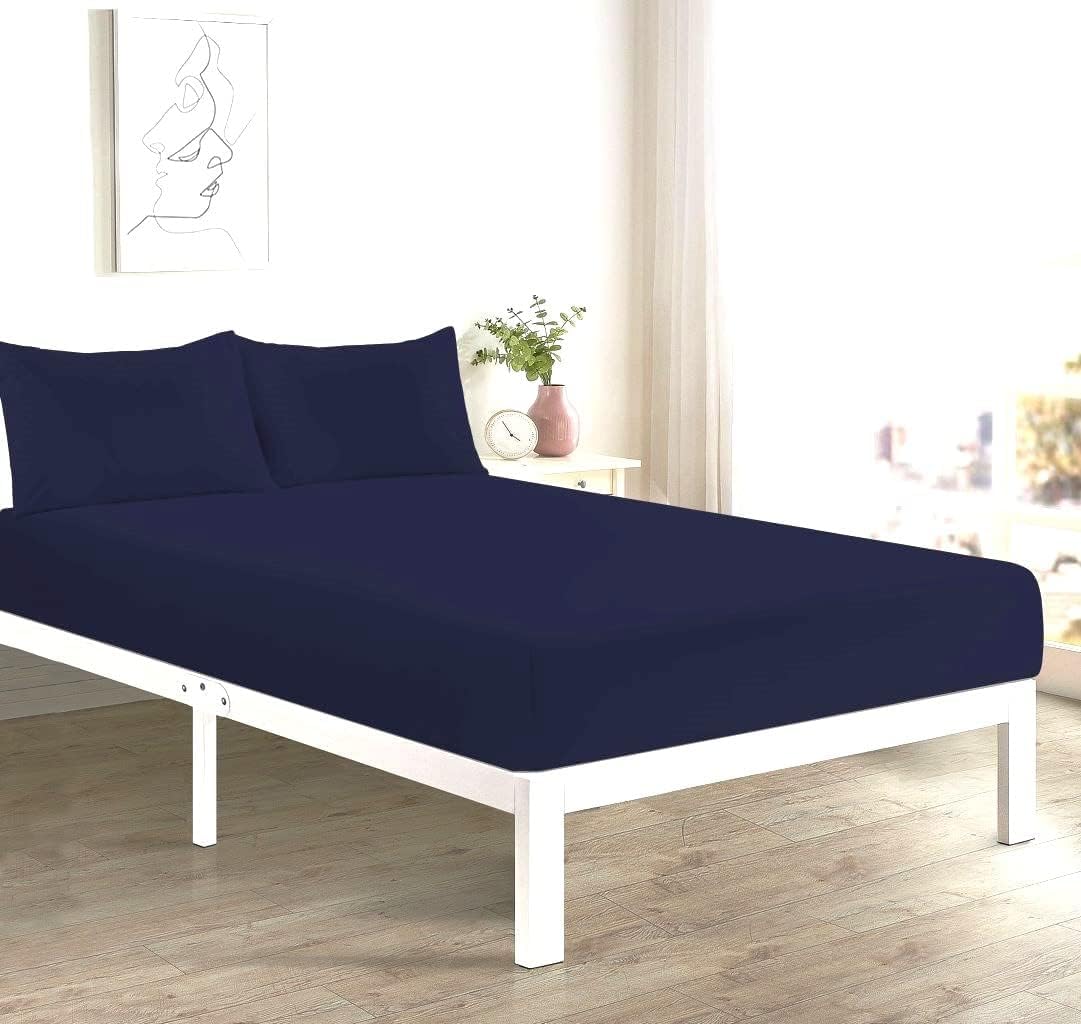 100% Polycotton 40cm Fitted Sheet Super Soft & Warm Cozy Fitted Sheets for Adjustable Bed Extra Deep Fitted Sheet