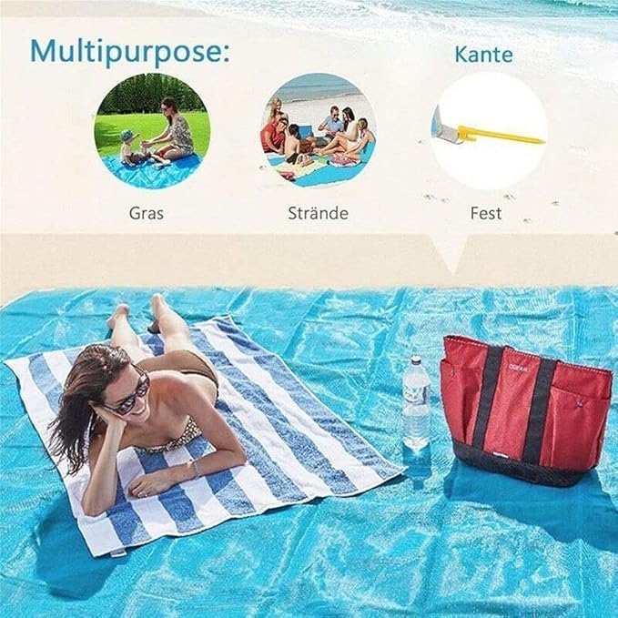 Sandless Beach Mat with Fixed Nails Waterproof Picnic Camping & Hiking Mat Fold-able Mattress Large Mats
