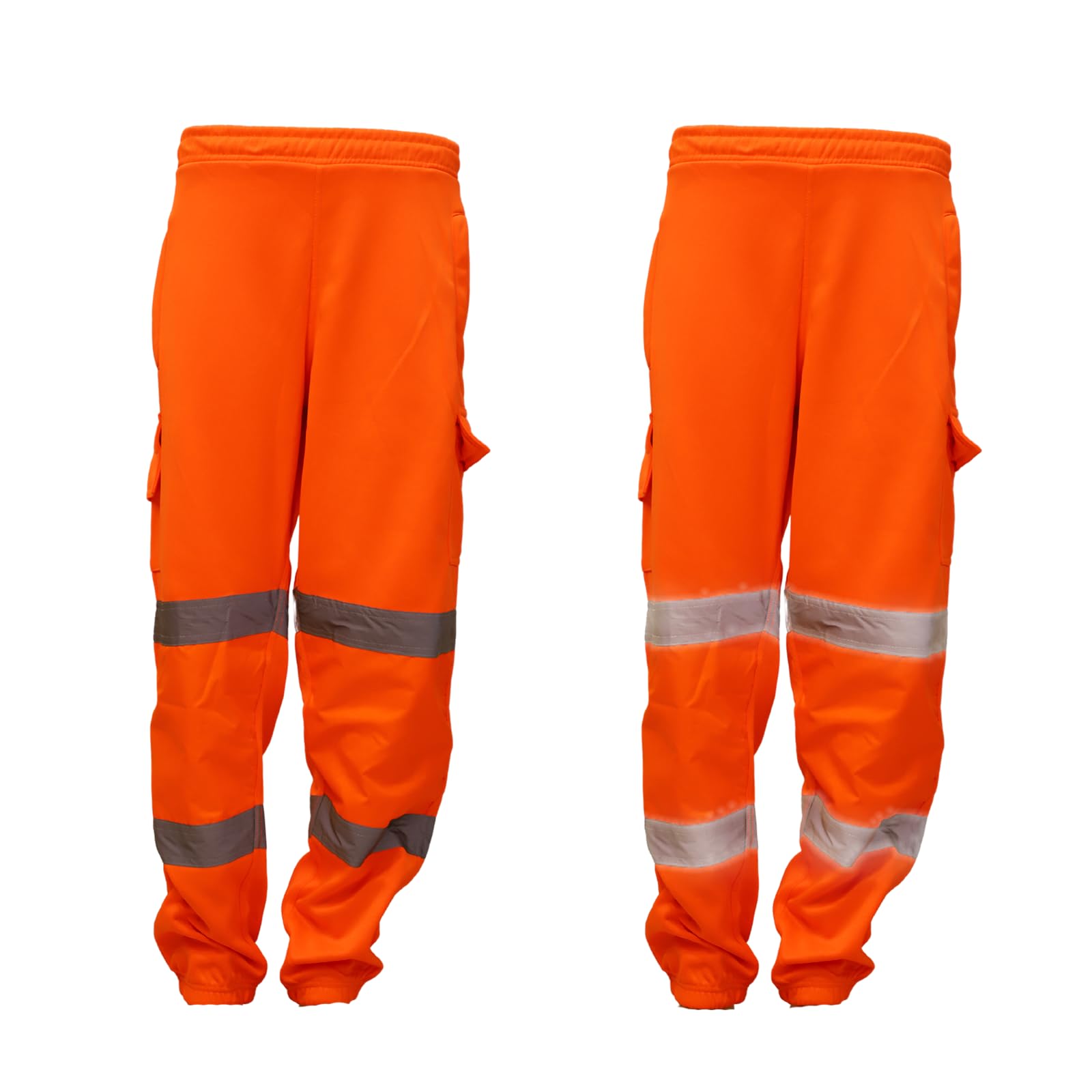 NFK TEXTILE 100% Polyester Hi Viz Mens Work Trousers Mens Safety Reflective Pant Workwear Hi Viz Trouser for Men Work Utility Safety Jogger High Visibility Trouser
