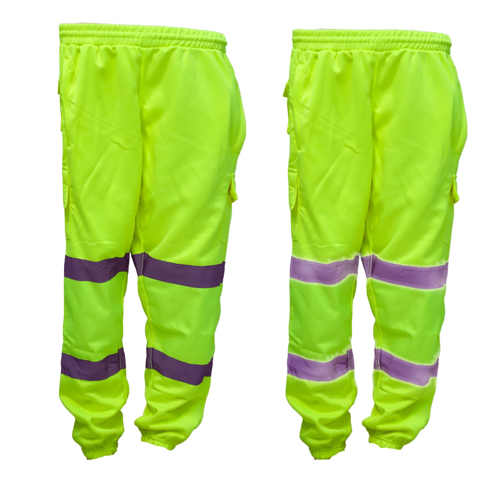NFK TEXTILE 100% Polyester Hi Viz Mens Work Trousers Mens Safety Reflective Pant Workwear Hi Viz Trouser for Men Work Utility Safety Jogger High Visibility Trouser