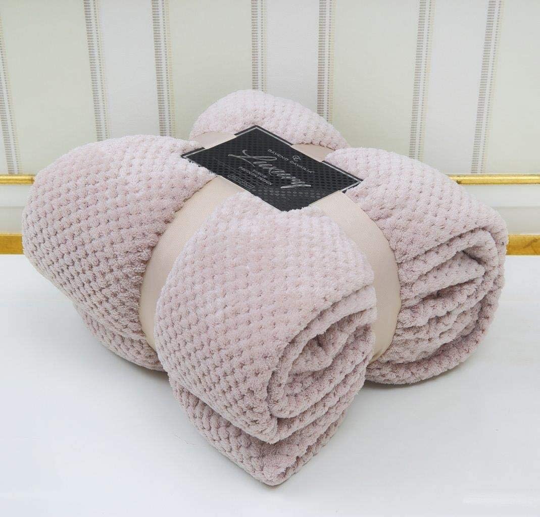 NFK Popcorn Waffle Fleece Throw Blanket