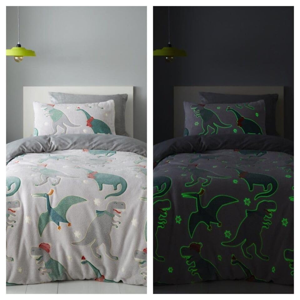 NFK TEXTILE Teddy Fleece Glow in The Dark Duvet Cover Sets Soft Warm & Cozy Fleece Winter Quilt Cover Bedding Set Kids Adult Duvet Covers