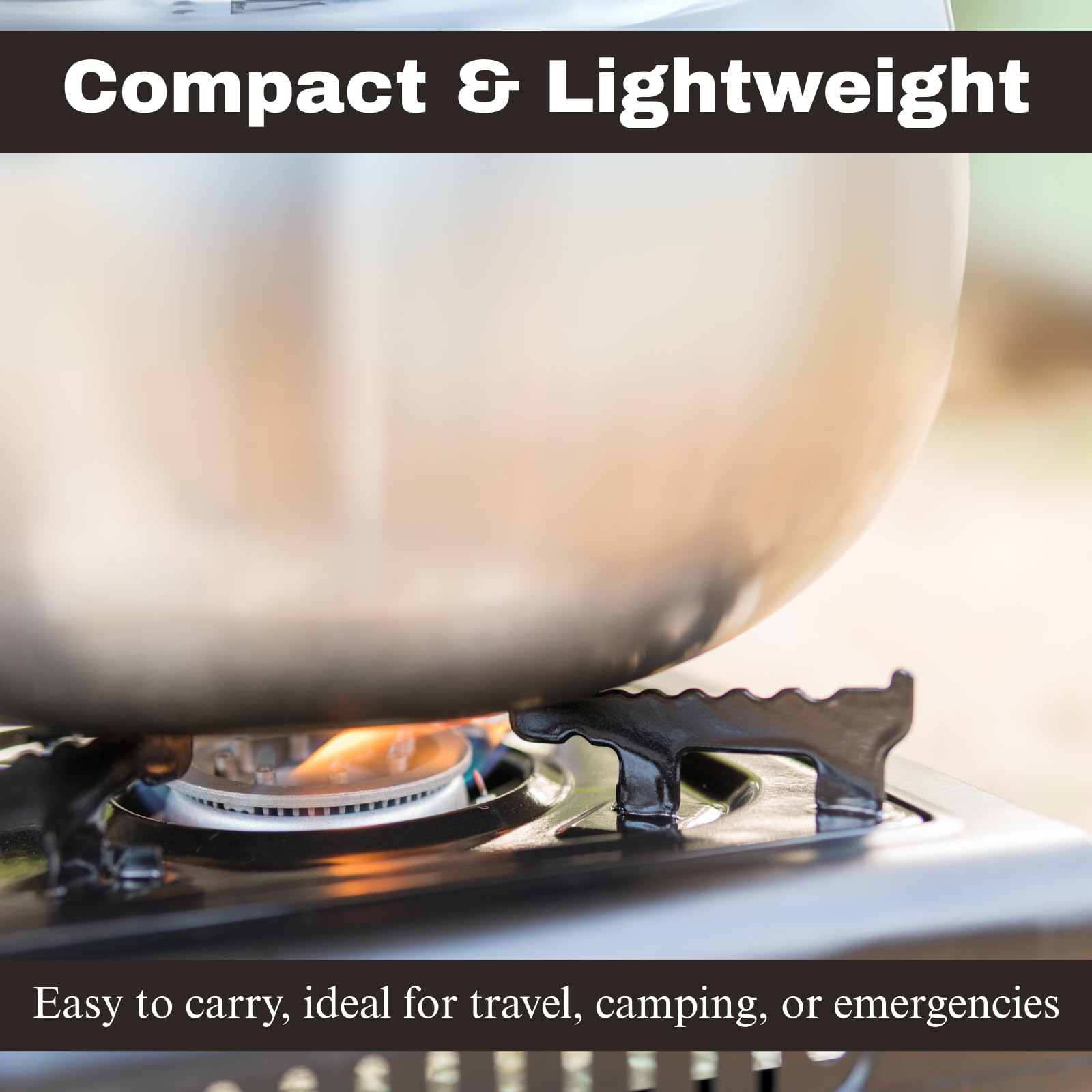 Portable Camping Stove Compact Red Butane Gas with Automatic Ignition, Heat Control & Carry Case for Outdoor BBQ