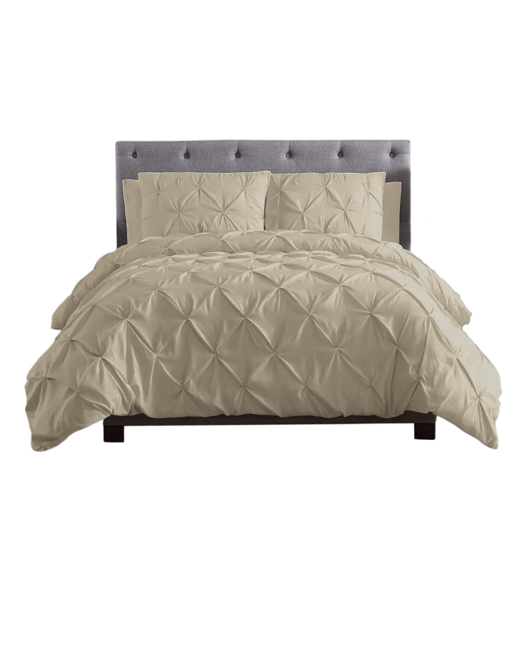 Pintuck Diamond Duvet Cover Set with Matching Pillow Cases 100% Polycotton Geometric Bedding Set Alford Comforter Duvet Quilt Set