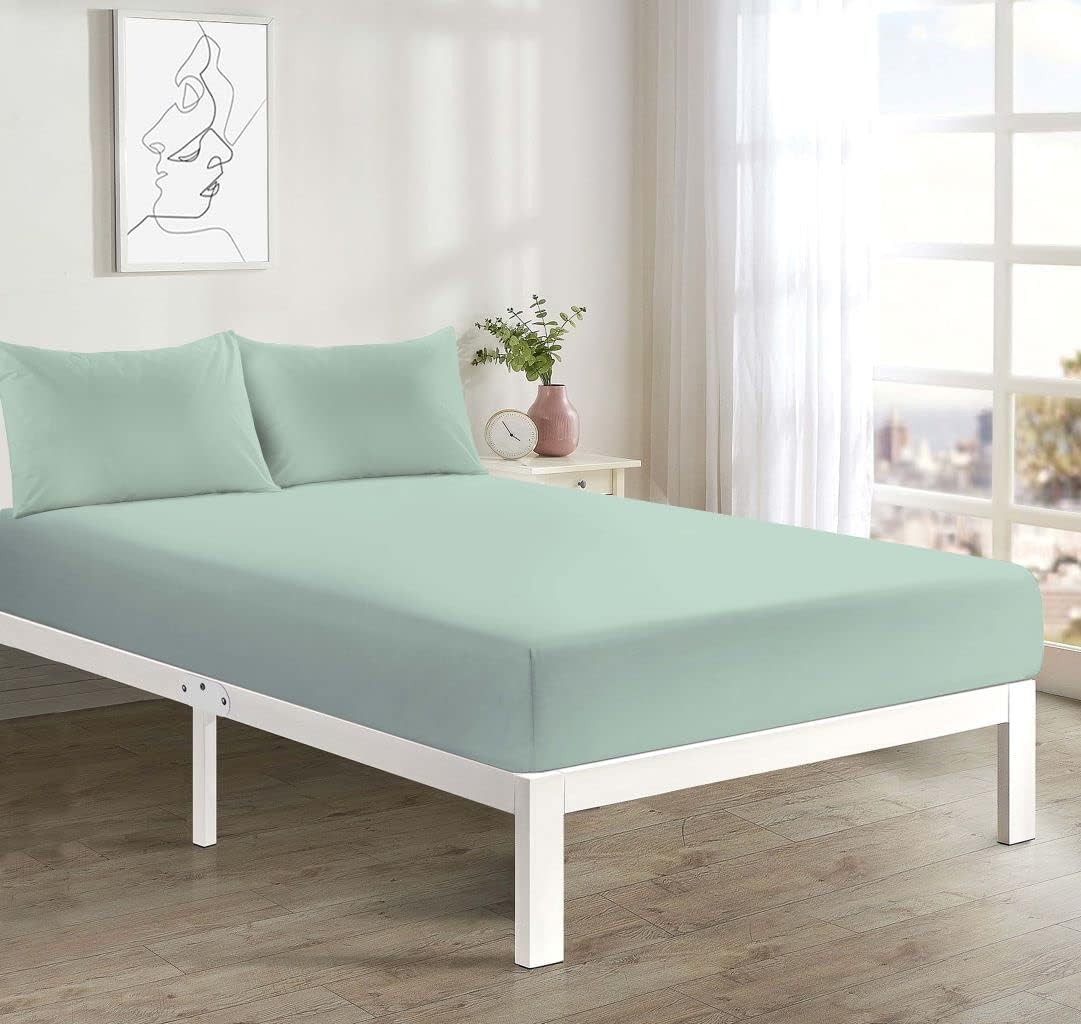 100% Polycotton 40cm Fitted Sheet Super Soft & Warm Cozy Fitted Sheets for Adjustable Bed Extra Deep Fitted Sheet