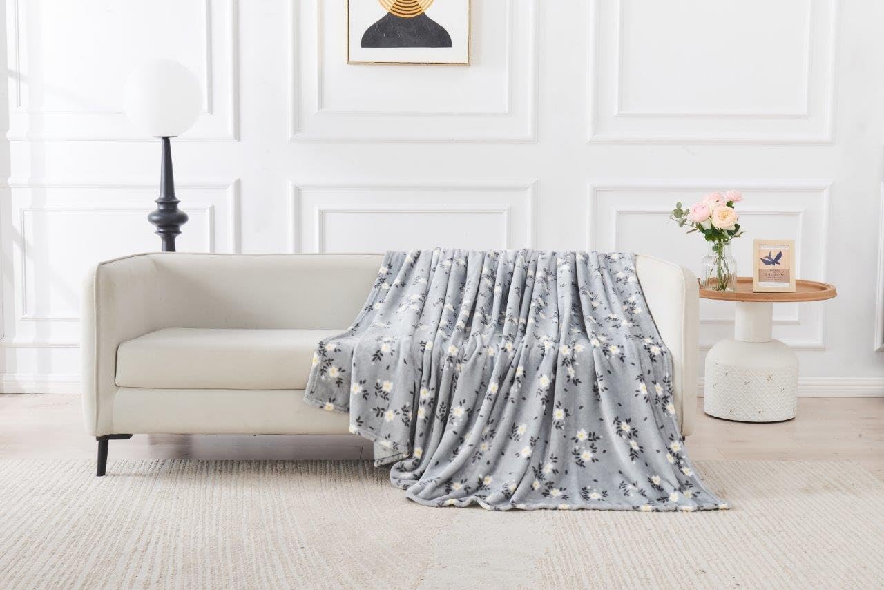 NFK Textile 100% Fleece Flannel Throw Blankets Ultimate Flannel Tartan Check Plaid Throws For Sofa Settee Bed Couch & Traveling Throw Blankets