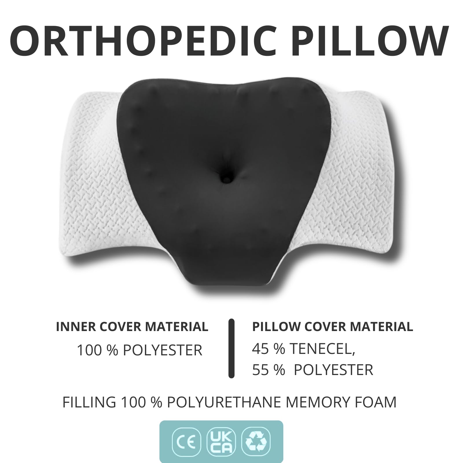 NFK Textile Responsive Pillow for Neck and Shoulder Support - Ideal for Side Sleepers with Removable Cover
