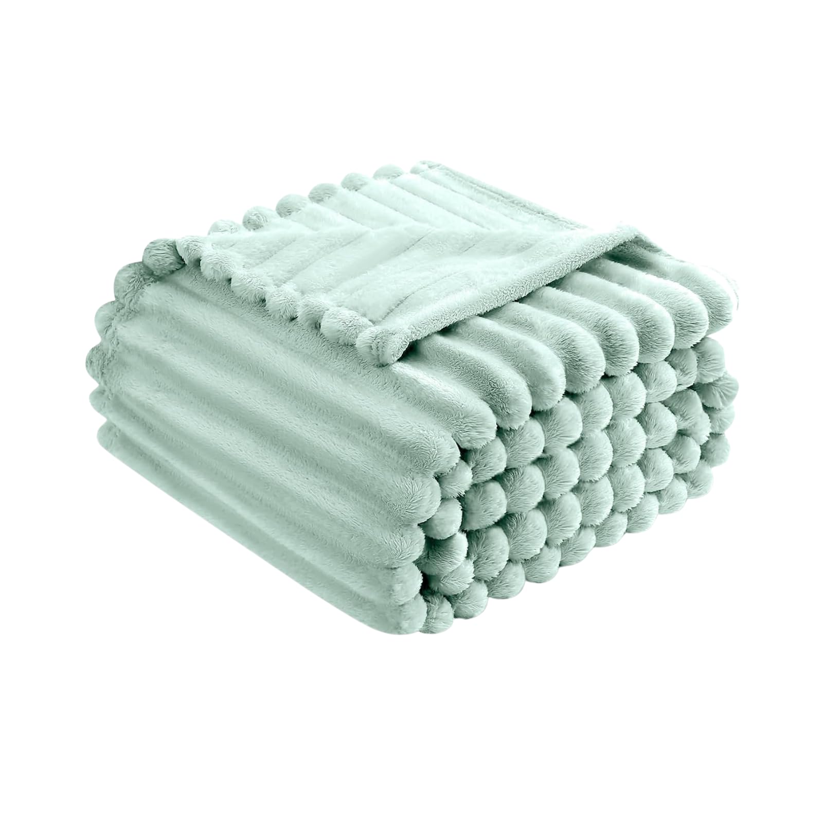 Luxury Chunky Ribbed Throw Blanket - Fluffy Sherpa Fleece, Thermal Warmth & Hypoallergenic - Cozy Extra Large Throws for Sofa, Bed, Couch