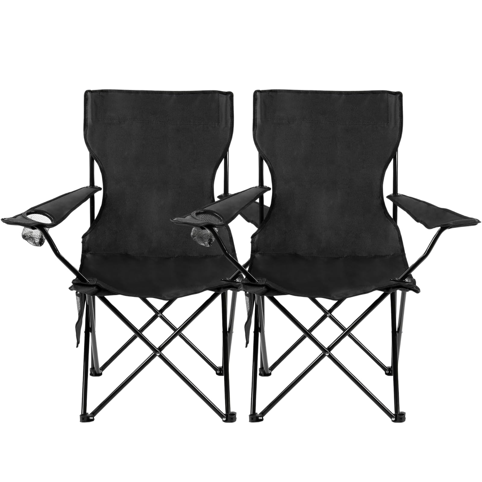 NFK TEXTILE 2 Lightweight Folding Camping Chair - Portable, Cup Holder, Side Pocket, Perfect for Camping, Fishing, Beach, BBQs