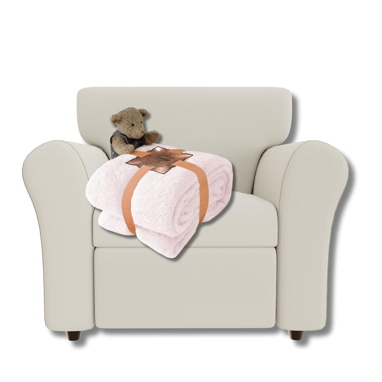 NFK TEXTILE Teddy Bear Blanket - Lightweight Sherpa Fleece 100% Polyester Ultra Plush Snuggle Comfort for Sofa, Settee Premium Soft & Cozy Throw