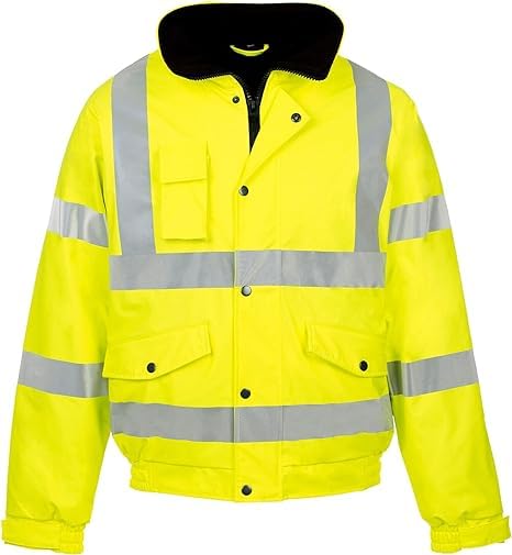 NFK TEXTILE Hi Vis Bomber Jacket High Visibility Work Wear Hi Vis Safety Waterproof Work Wear Bomber Jackets Reflective Security Jackets
