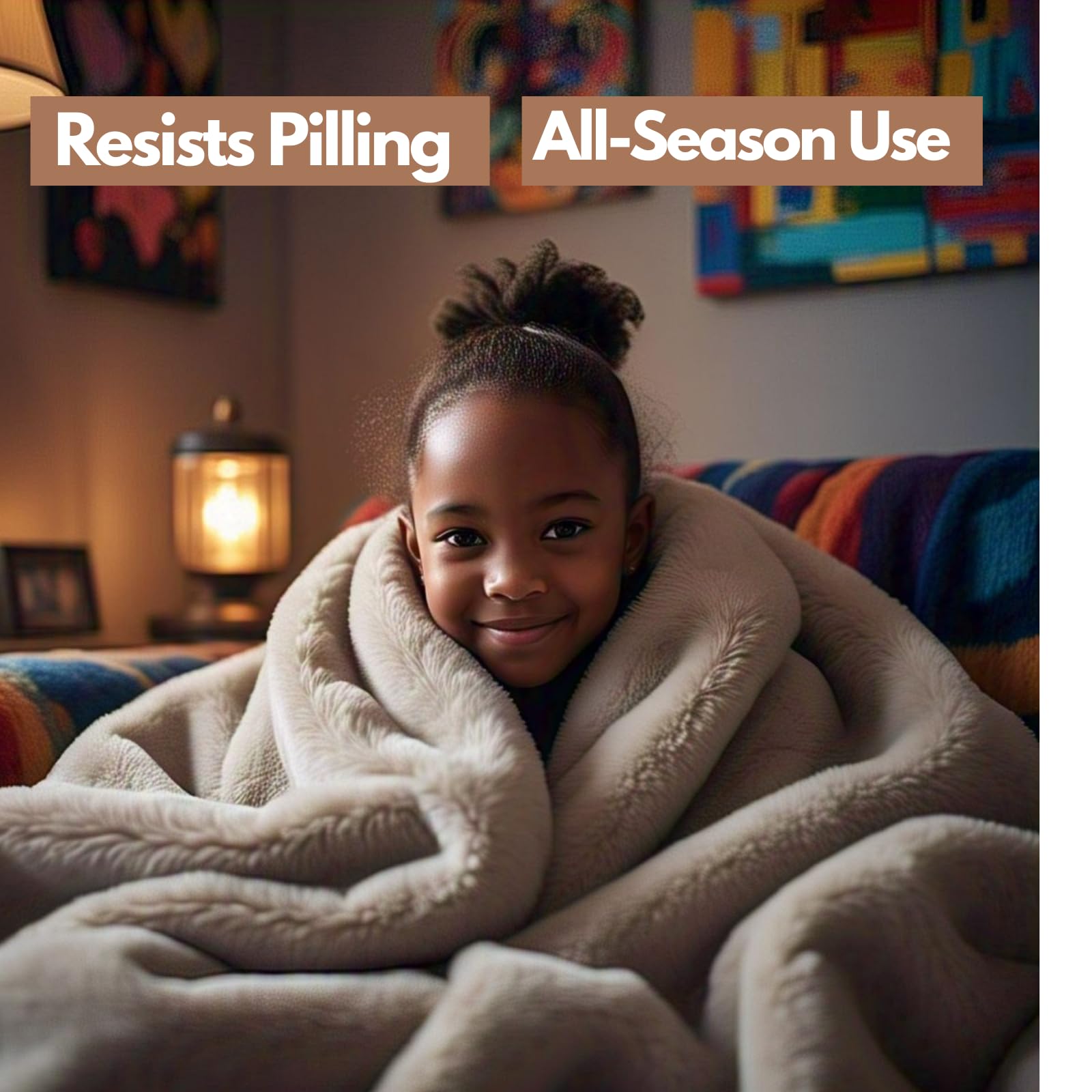 NFK TEXTILE Cozy Fleece Blankets & Luxurious Faux Fur Throws - Soft, Warm & Breathable Throws for Ultimate Comfort on Sofas & Bed