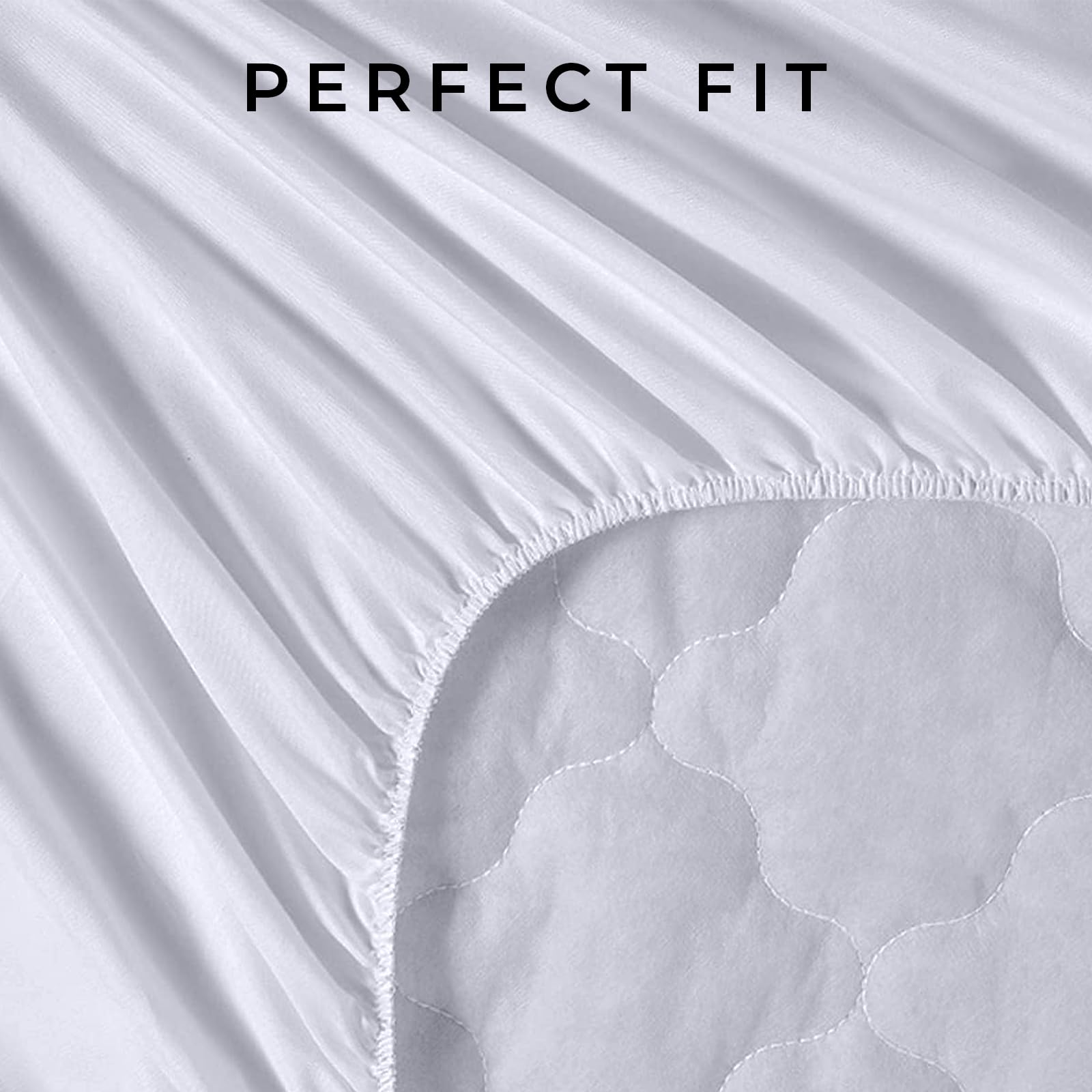 Waterproof Mattress Protector 3 Layered Quilted 30 cm Deep Bed Fitted Sheet Soft Warm & Cozy Breathable Mattress Protector for Bed