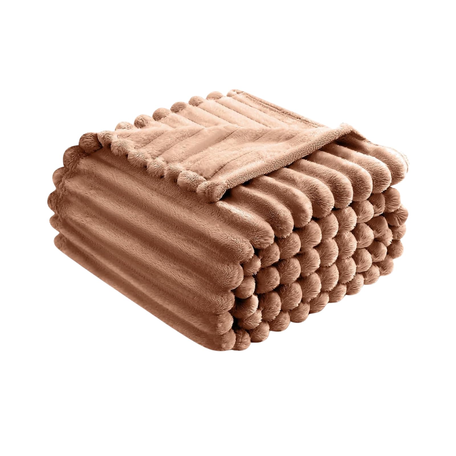 Luxury Chunky Ribbed Throw Blanket - Fluffy Sherpa Fleece, Thermal Warmth & Hypoallergenic - Cozy Extra Large Throws for Sofa, Bed, Couch