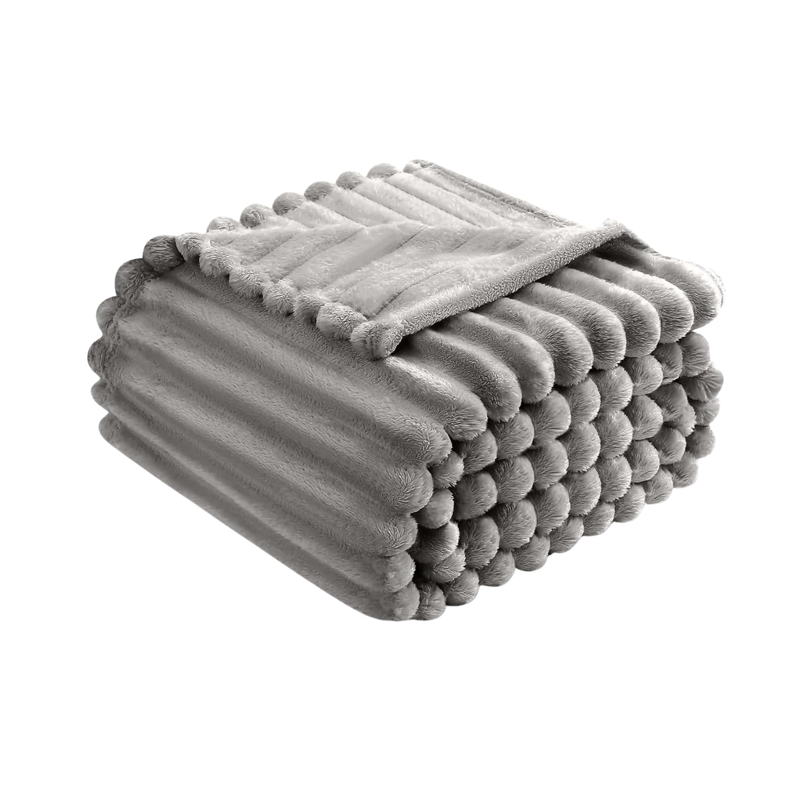 Luxury Chunky Ribbed Throw Blanket - Fluffy Sherpa Fleece, Thermal Warmth & Hypoallergenic - Cozy Extra Large Throws for Sofa, Bed, Couch