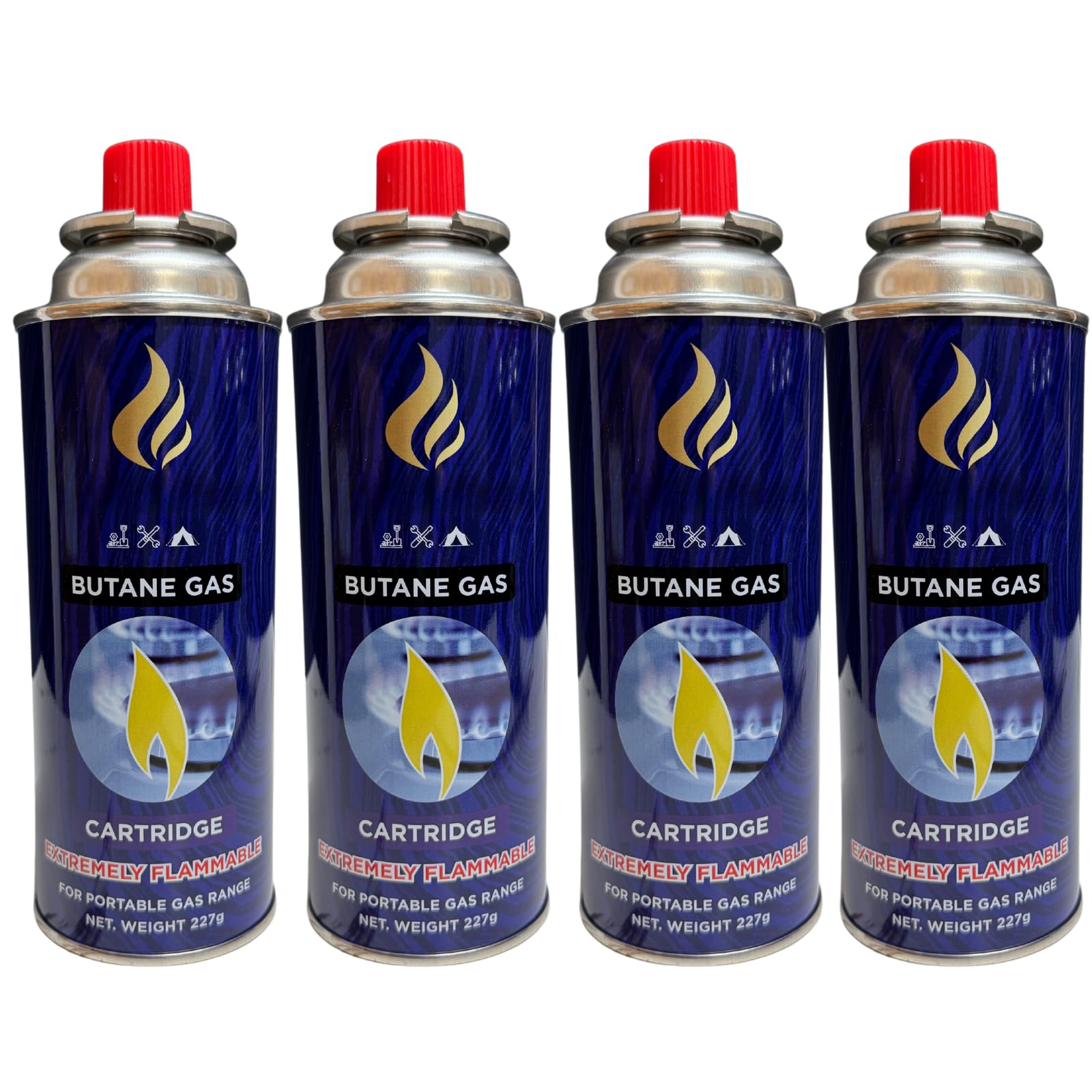 Portable Camping Stove Compact Red Butane Gas with Automatic Ignition, Heat Control & Carry Case for Outdoor BBQ