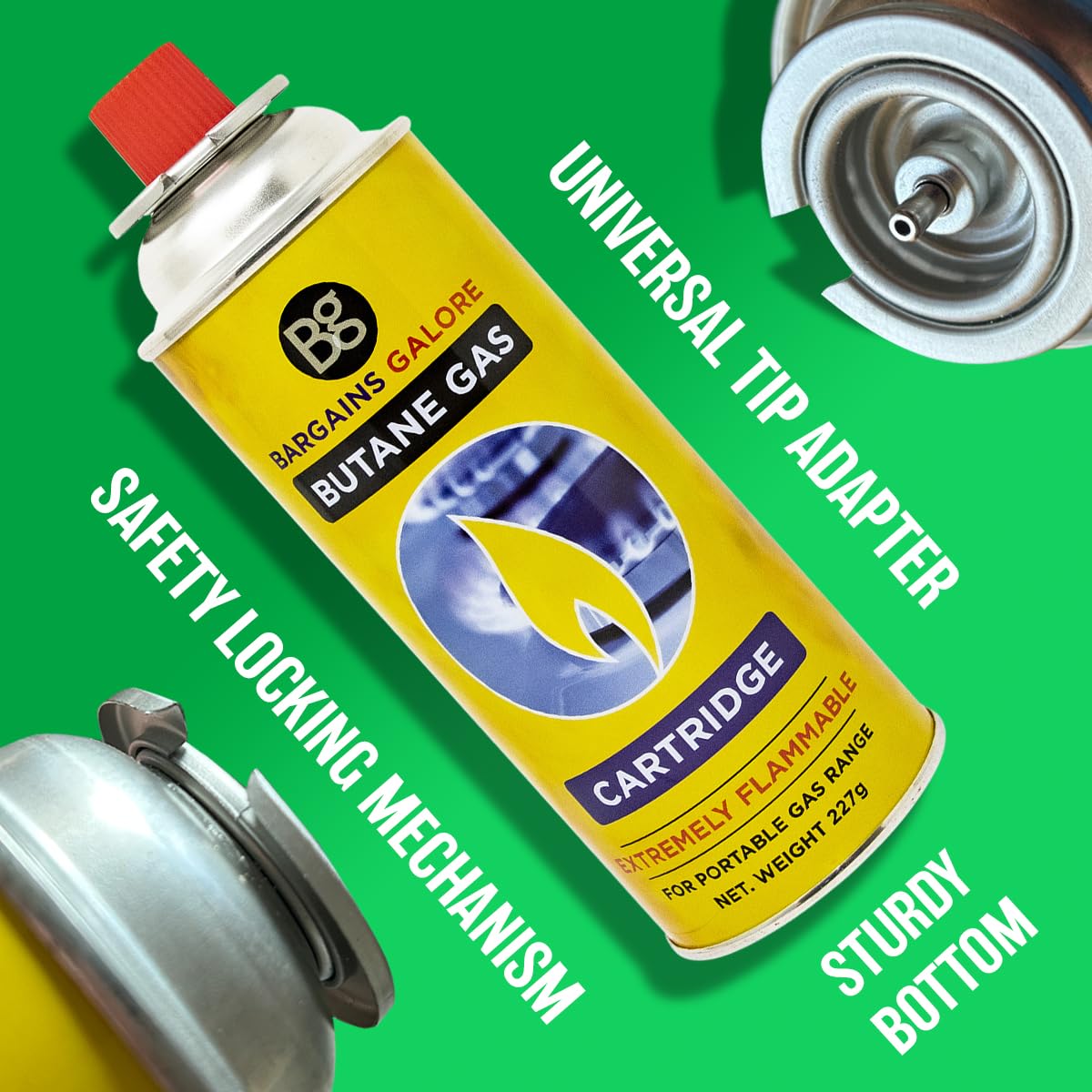 Marksman 8 BUTANE GAS BOTTLES CANISTER CAMPING HEATER COOKER BBQ