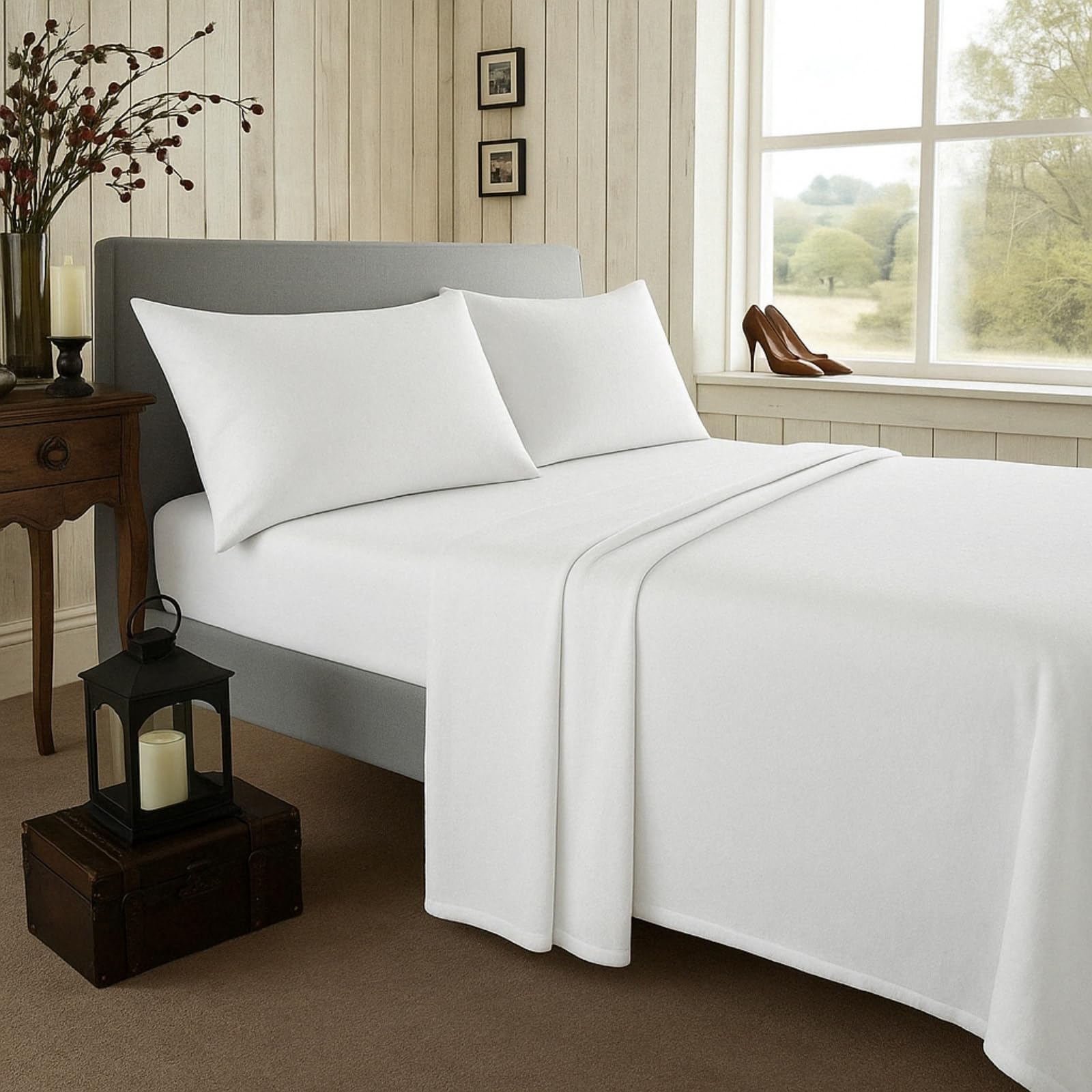 Luxury Bed-sheet - 100% Brushed Cotton Flannelette Sheet | Soft & Cozy, Premium Quality Easy Care