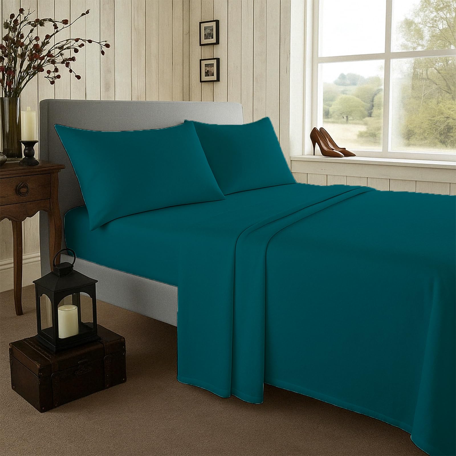 Luxury Bed-sheet - 100% Brushed Cotton Flannelette Sheet | Soft & Cozy, Premium Quality Easy Care