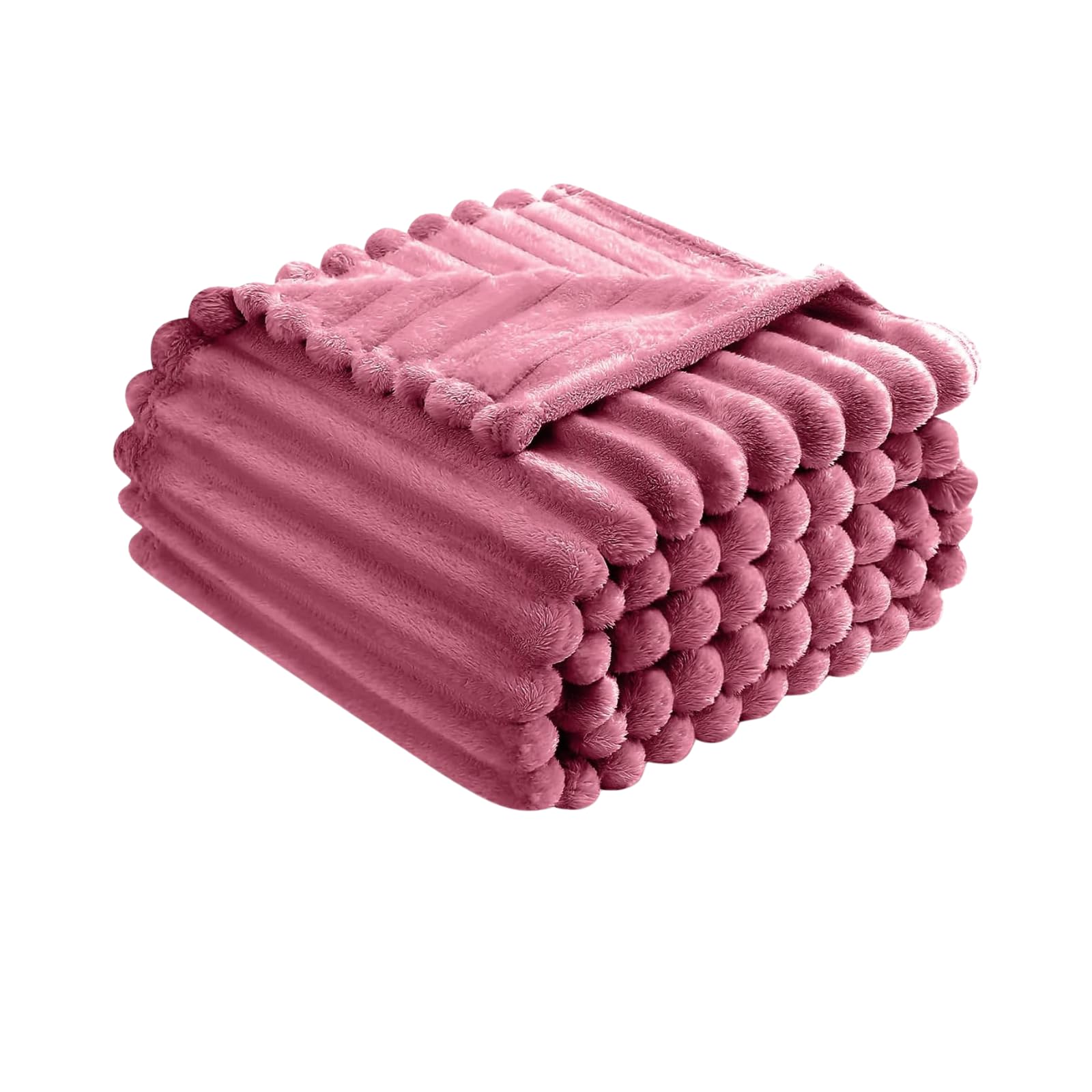 Luxury Chunky Ribbed Throw Blanket - Fluffy Sherpa Fleece, Thermal Warmth & Hypoallergenic - Cozy Extra Large Throws for Sofa, Bed, Couch