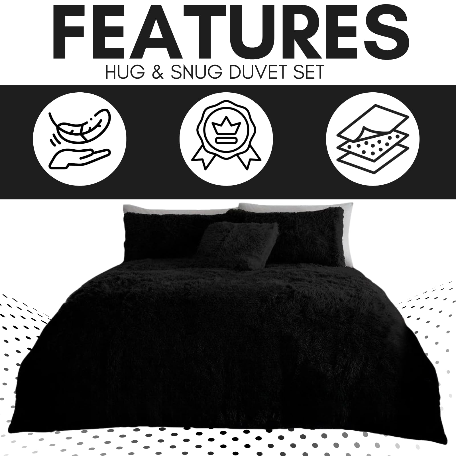 NFK Textile Snuggle Scape Fleece Duvet Set Luxury Bedding Super Soft Warm & Cosy Fluffy Fur Duvet Set