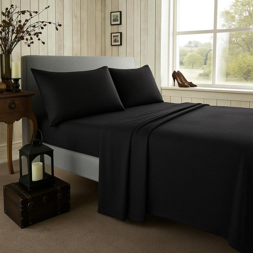 Luxury Bed-sheet - 100% Brushed Cotton Flannelette Sheet | Soft & Cozy, Premium Quality Easy Care