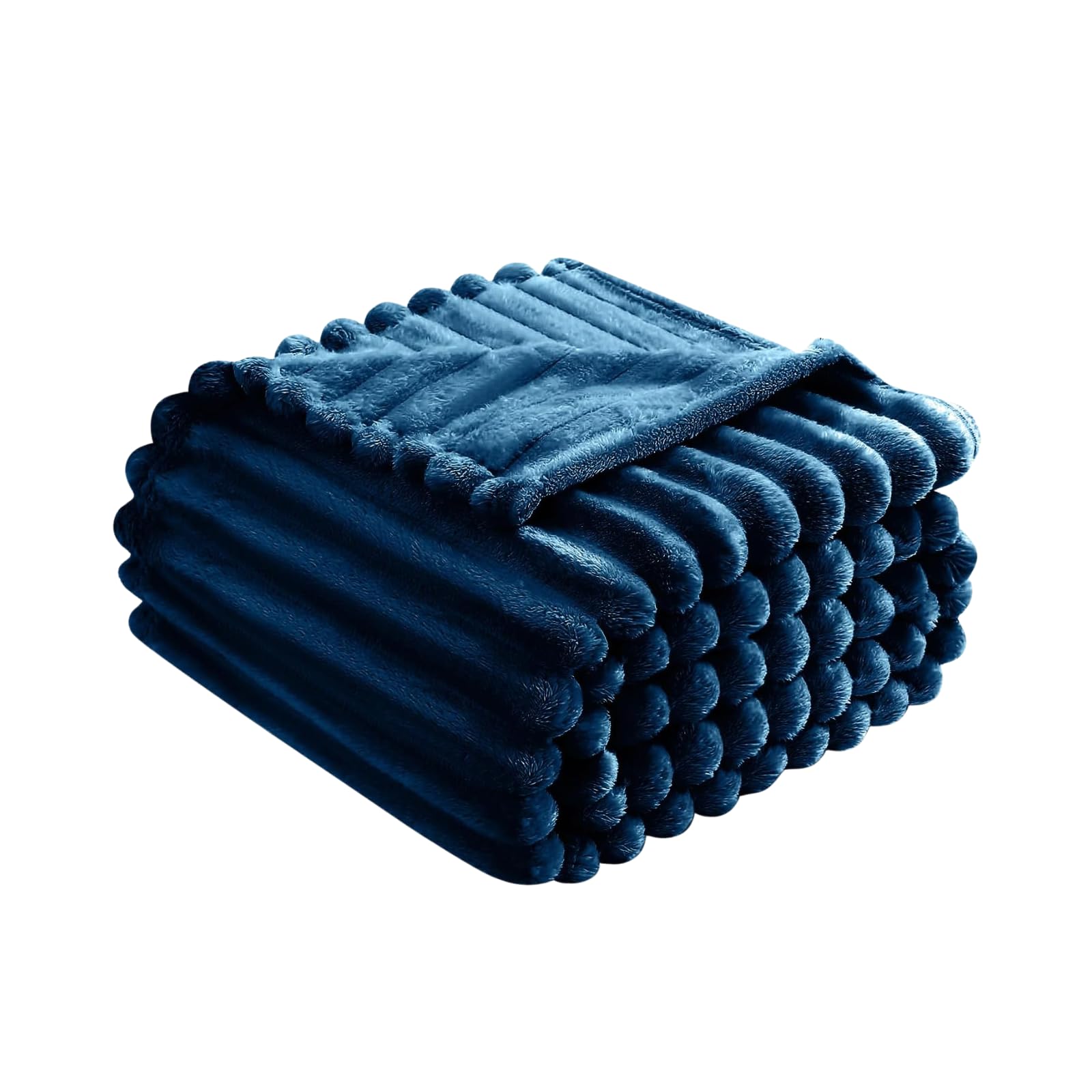 Luxury Chunky Ribbed Throw Blanket - Fluffy Sherpa Fleece, Thermal Warmth & Hypoallergenic - Cozy Extra Large Throws for Sofa, Bed, Couch