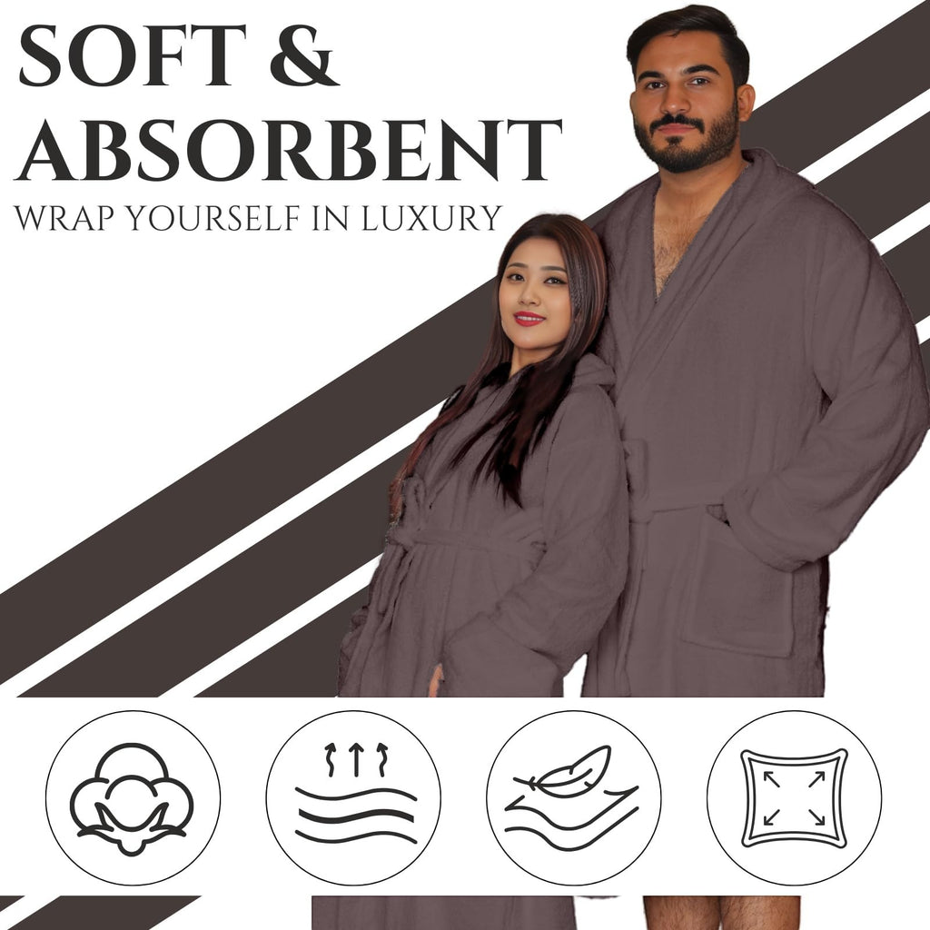 NFK 100% Egyptian Cotton Hooded Bathrobe