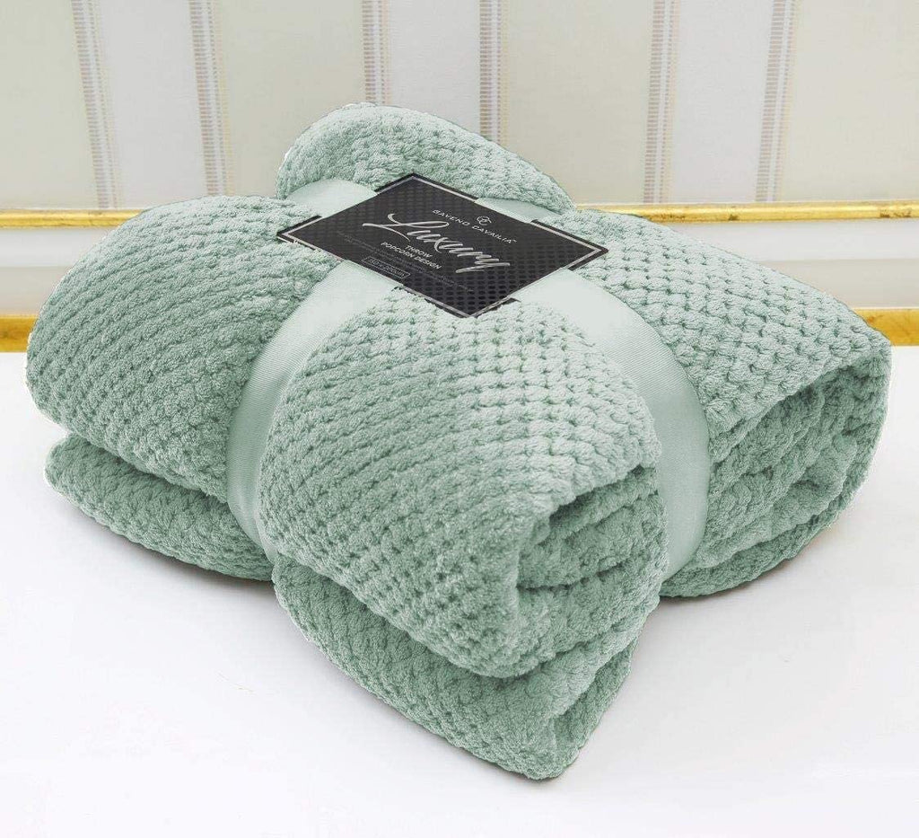 NFK Popcorn Waffle Fleece Throw Blanket