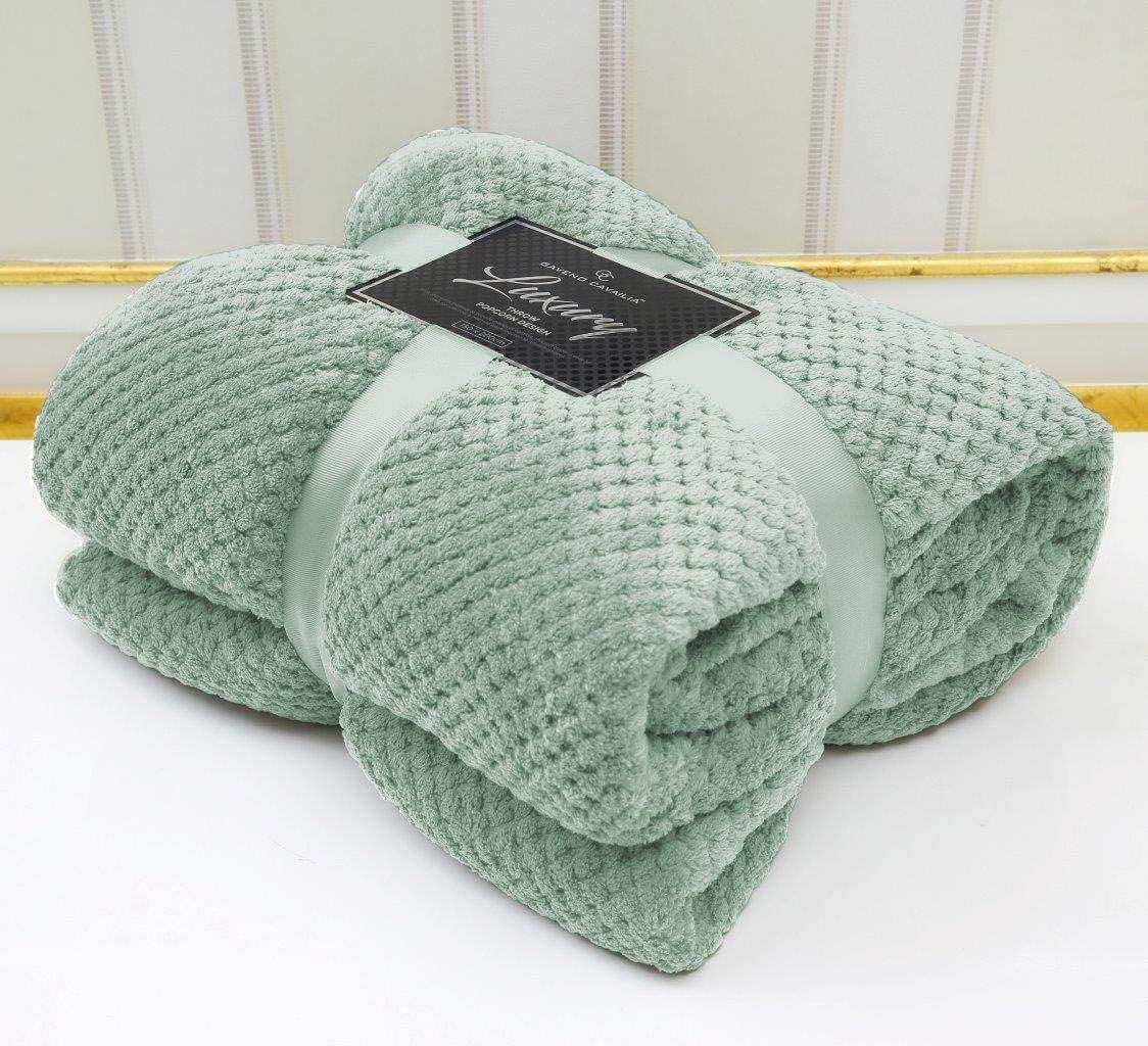 NFK Popcorn Waffle Fleece Throw Blanket