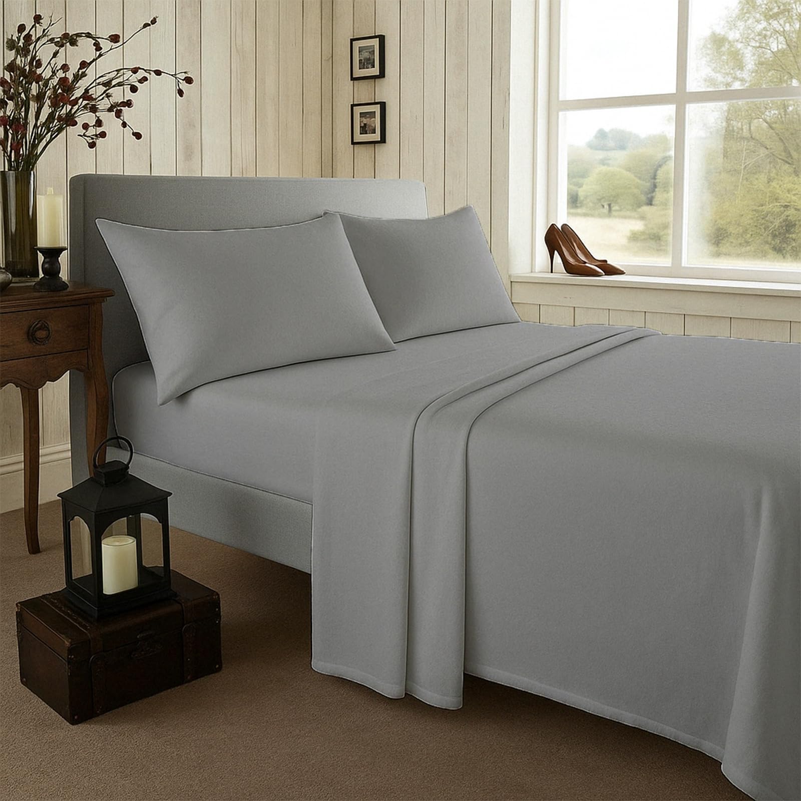 Luxury Bed-sheet - 100% Brushed Cotton Flannelette Sheet | Soft & Cozy, Premium Quality Easy Care