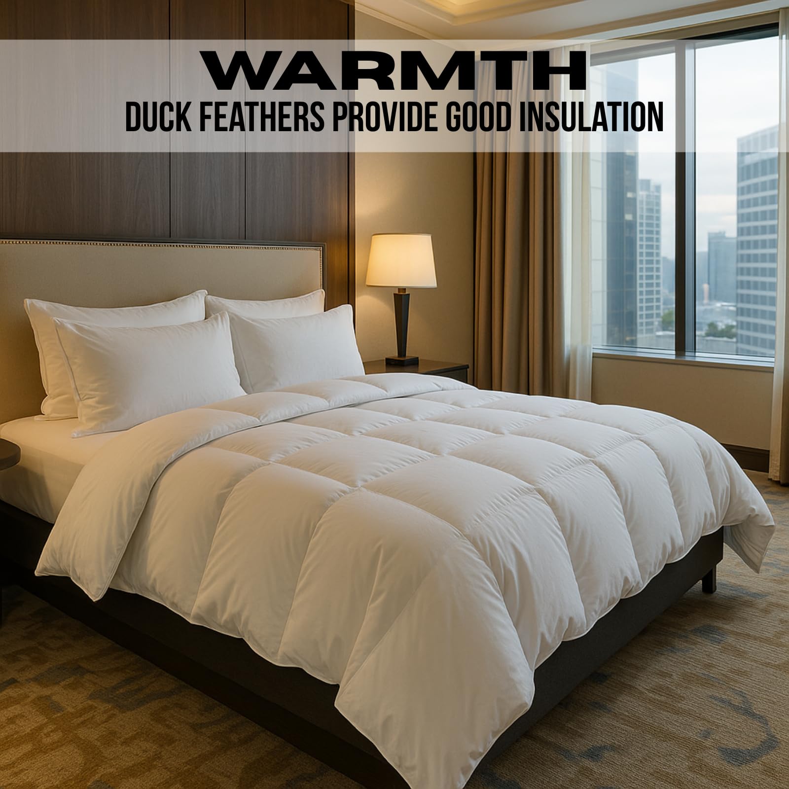 NFK Textile Luxurious Hotel Quality Duvet Quilt, Ultra Warm 13.5 Tog, Duck Feather Filled, Machine Washable