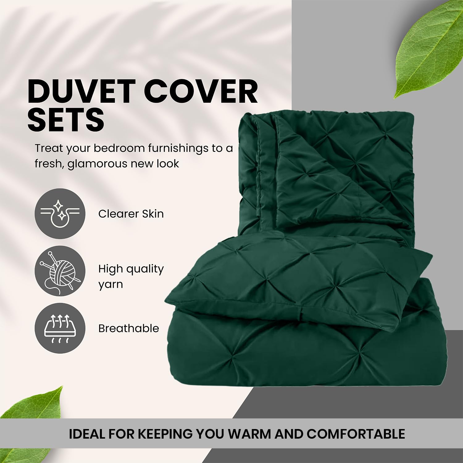 Pintuck Diamond Duvet Cover Set with Matching Pillow Cases 100% Polycotton Geometric Bedding Set Alford Comforter Duvet Quilt Set