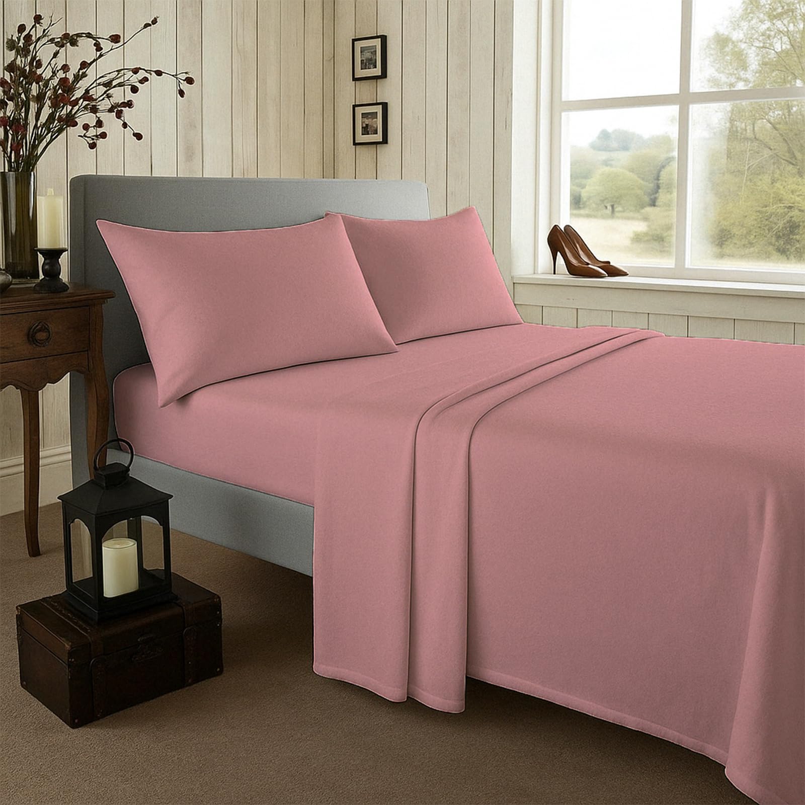 Luxury Bed-sheet - 100% Brushed Cotton Flannelette Sheet | Soft & Cozy, Premium Quality Easy Care