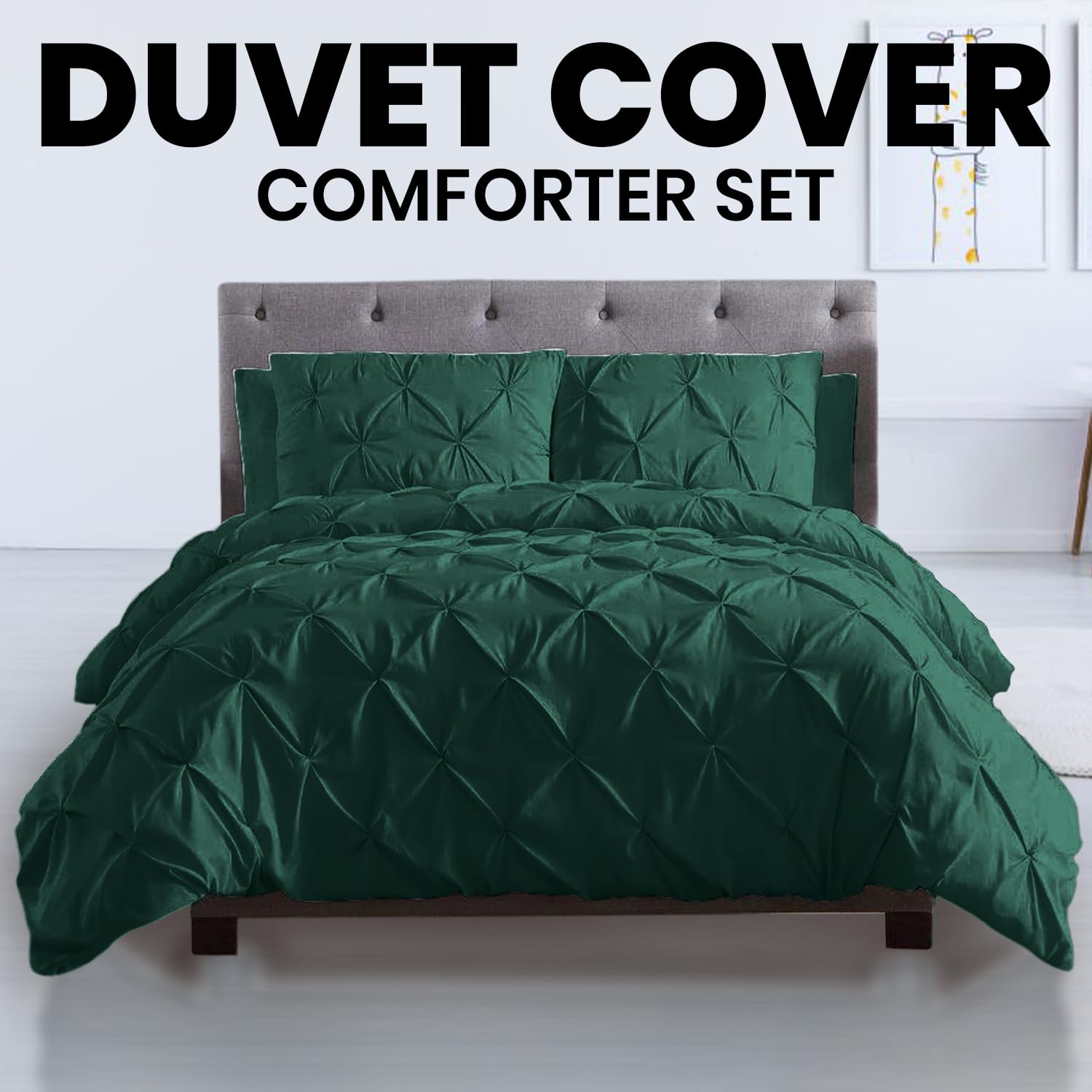 Pintuck Diamond Duvet Cover Set with Matching Pillow Cases 100% Polycotton Geometric Bedding Set Alford Comforter Duvet Quilt Set