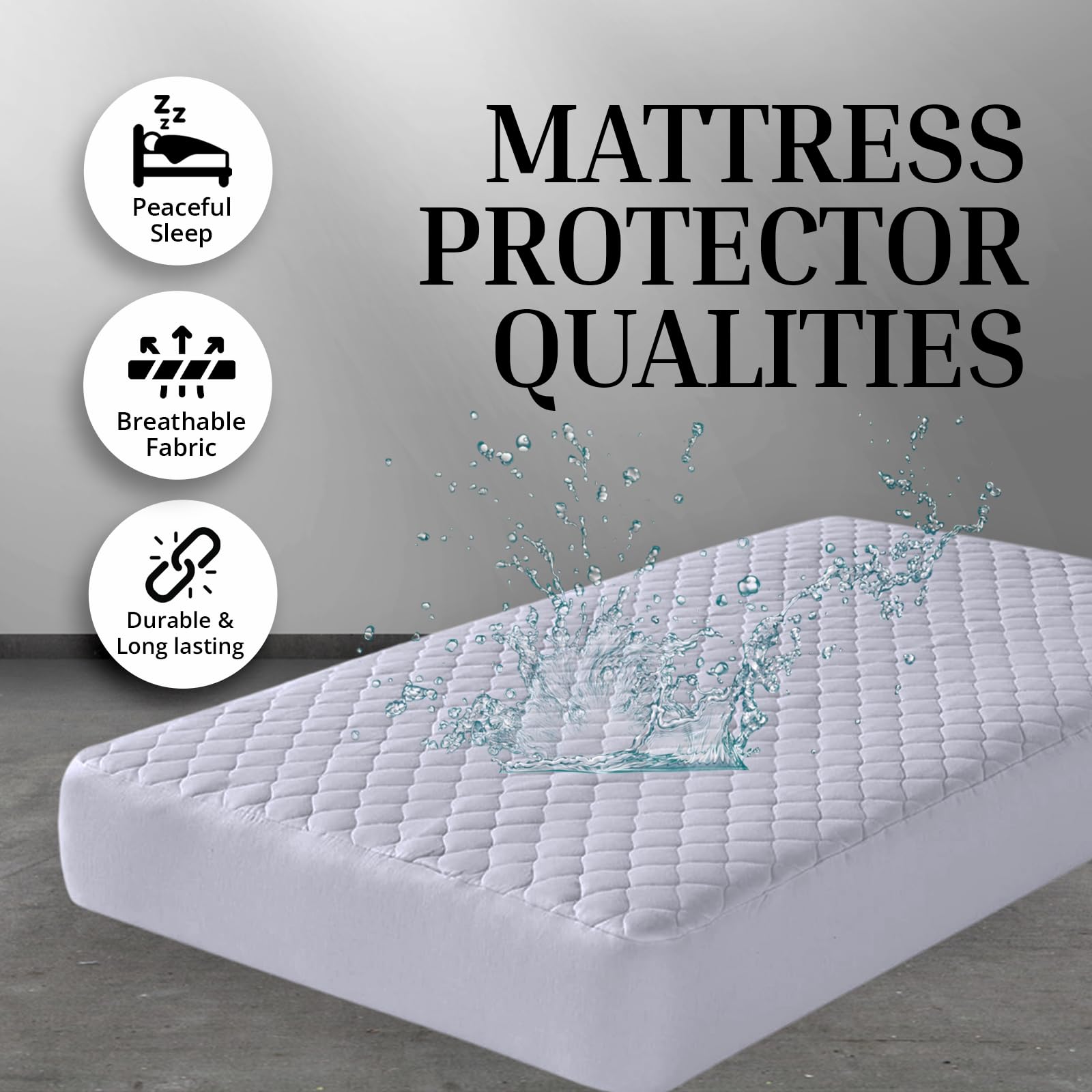 100% Waterproof Luxurious Mattress Protector or Pillowcase 3 Layered Quilted 30 cm Deep Bed Fitted Sheet Soft Warm & Cozy Mattress Protector for Bed