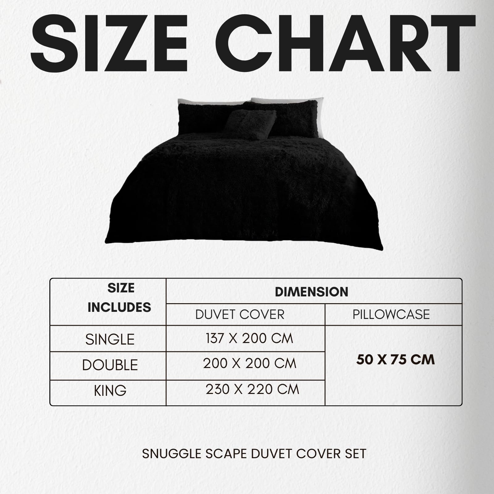 NFK Textile Snuggle Scape Fleece Duvet Set Luxury Bedding Super Soft Warm & Cosy Fluffy Fur Duvet Set