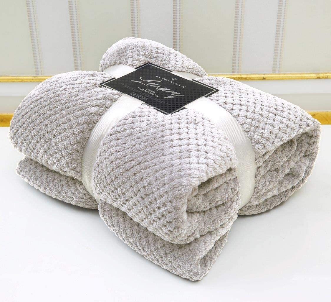 NFK Popcorn Throw Waffle Cloud Style Blanket Soft Warm Cosy Bed And Sofa Fleece Blanket