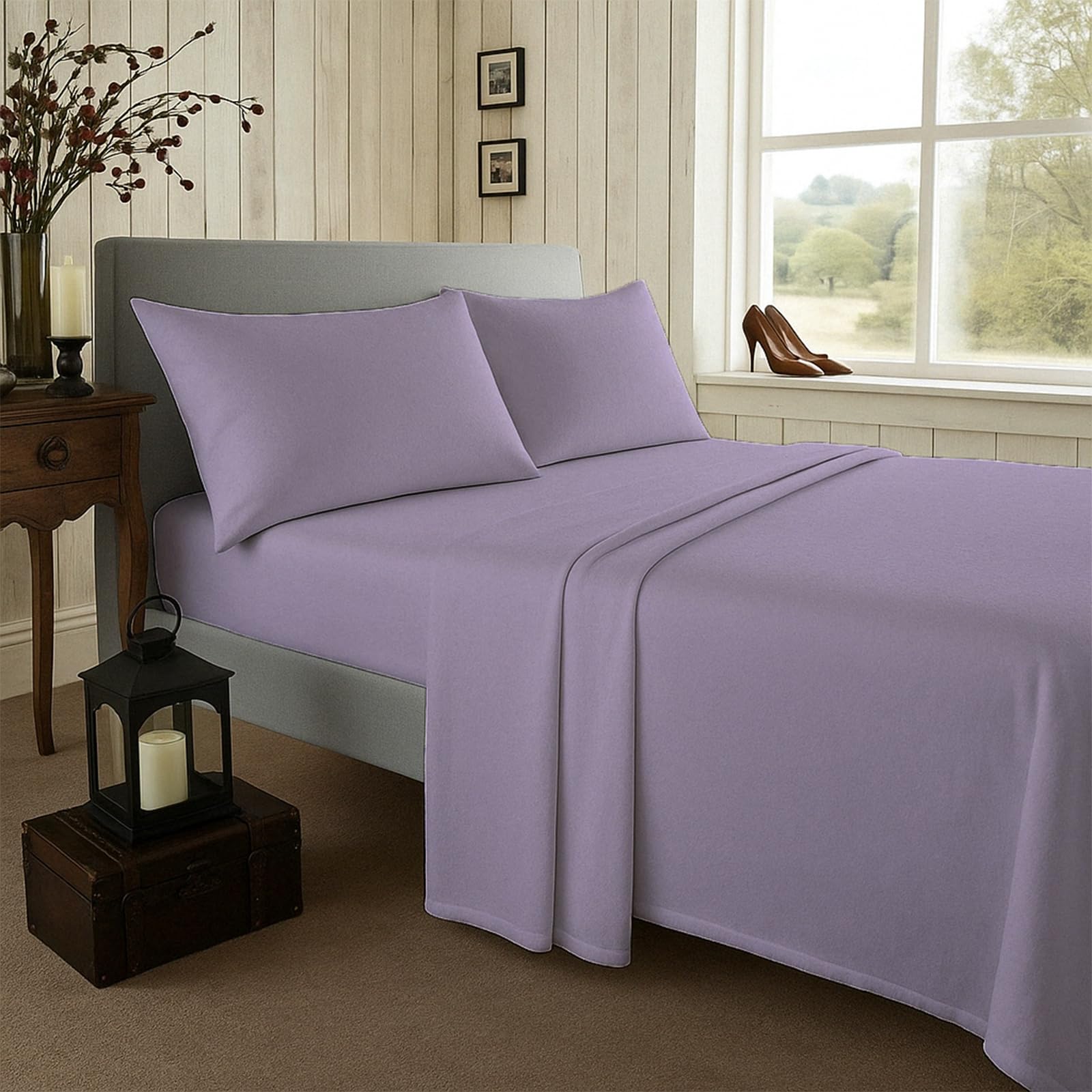 Luxury Bed-sheet - 100% Brushed Cotton Flannelette Sheet | Soft & Cozy, Premium Quality Easy Care