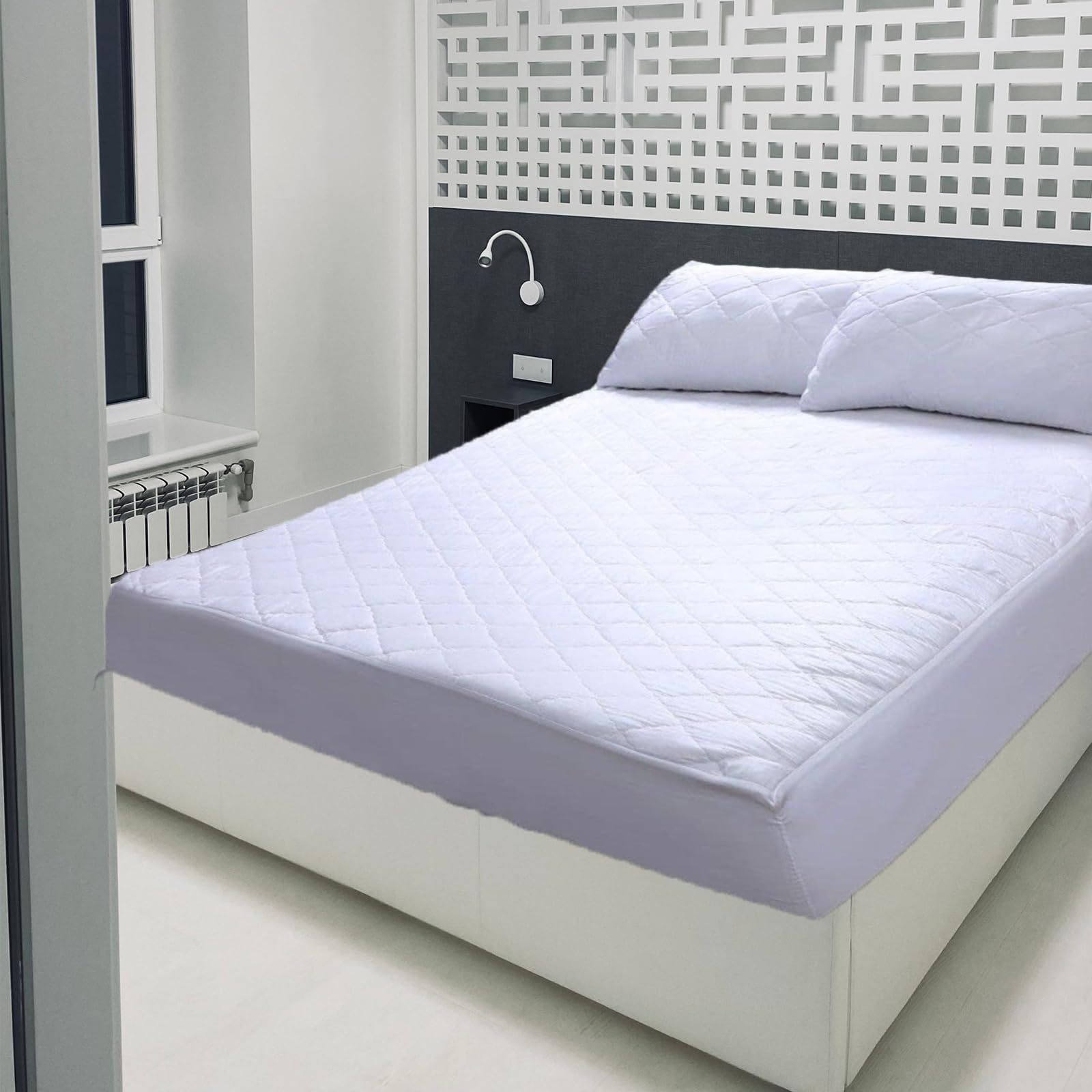 Waterproof Mattress Protector 3 Layered Quilted 30 cm Deep Bed Fitted Sheet Soft Warm & Cozy Breathable Mattress Protector for Bed